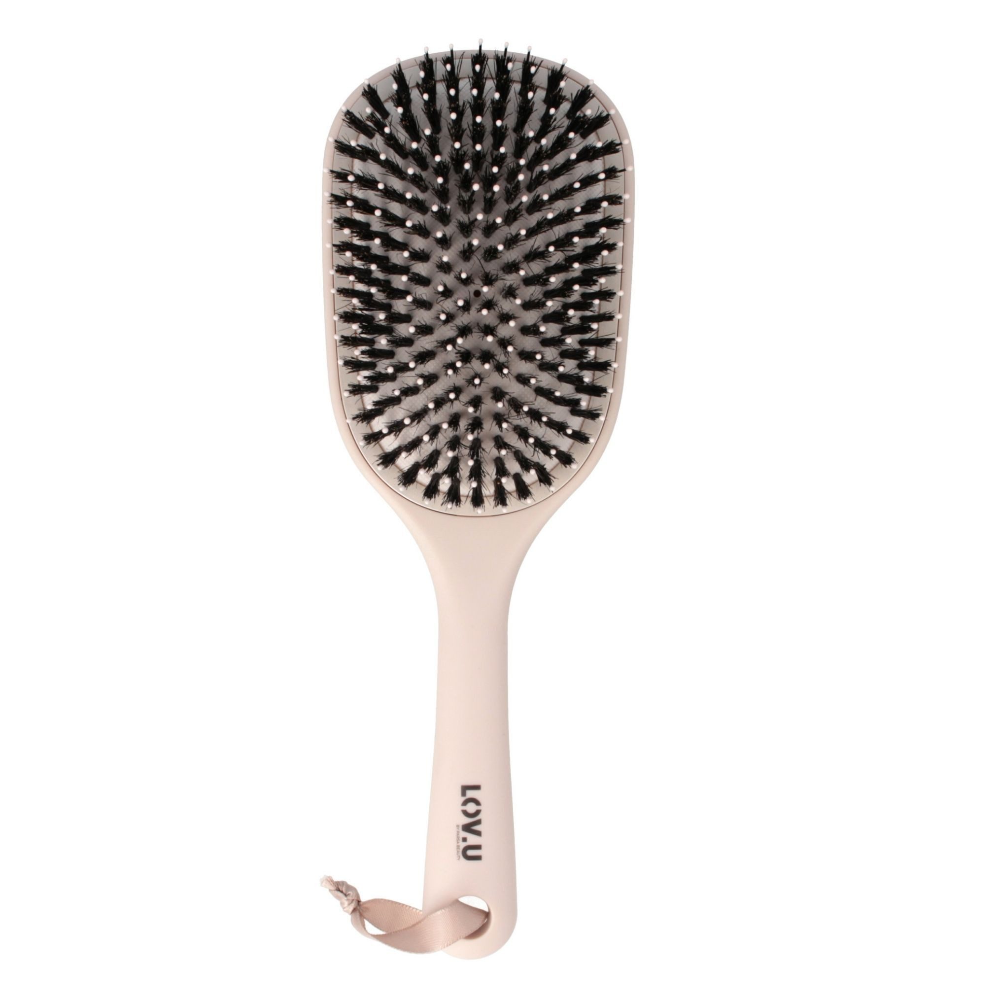 PARSA Beauty Haarbürste LOV.U Paddle Entwirrbürste Wet & Dry mit Wildschweinborsten in Beige