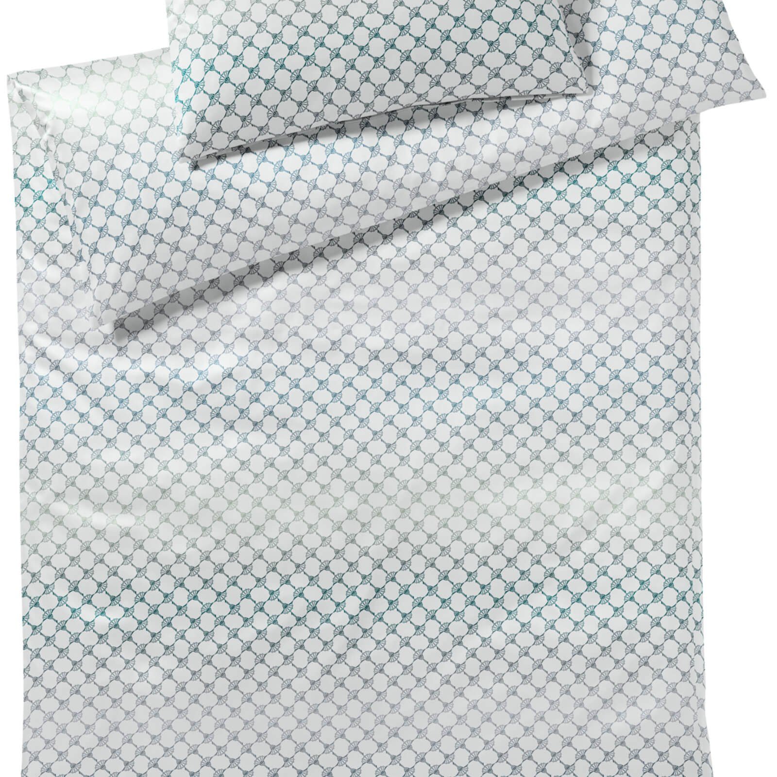 JOOP! Bettwäsche Cornflower Gleam 4106 4 Aqua, Mako-Satin, 3 teilig, Allover-Druck, Farbverlauf