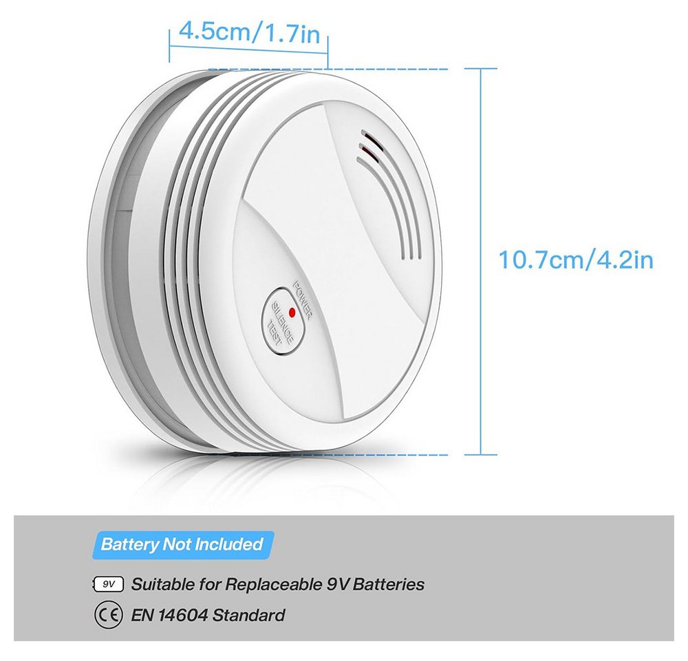 Thumbnail - Daskoo Smart Home Rauchwarnmelder WLAN-Brandmelder mit App-Benachrichtigung Rauchmelder