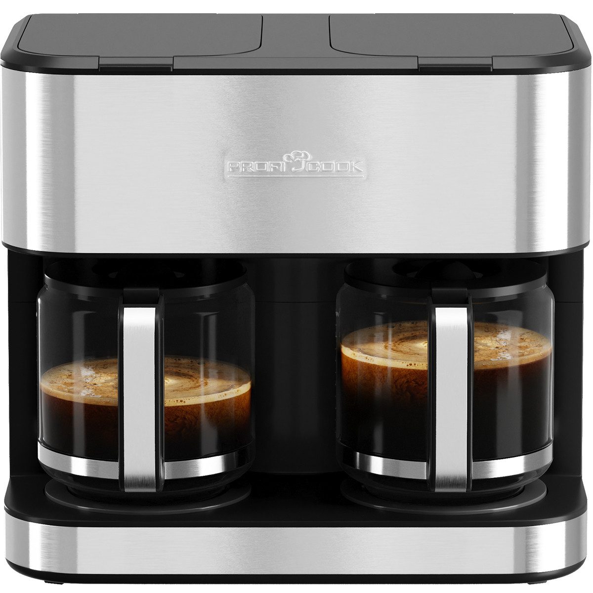 ProfiCook Filterkaffeemaschine PC-KAD 1308, Doppel Kaffeemaschine, 32 Tassen, 2 Brühsysteme
