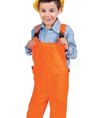 Karneval-Klamotten Kostüm Bauarbeiter Kinder orange mit Zubehör Set, mit Bauarbeiter Set