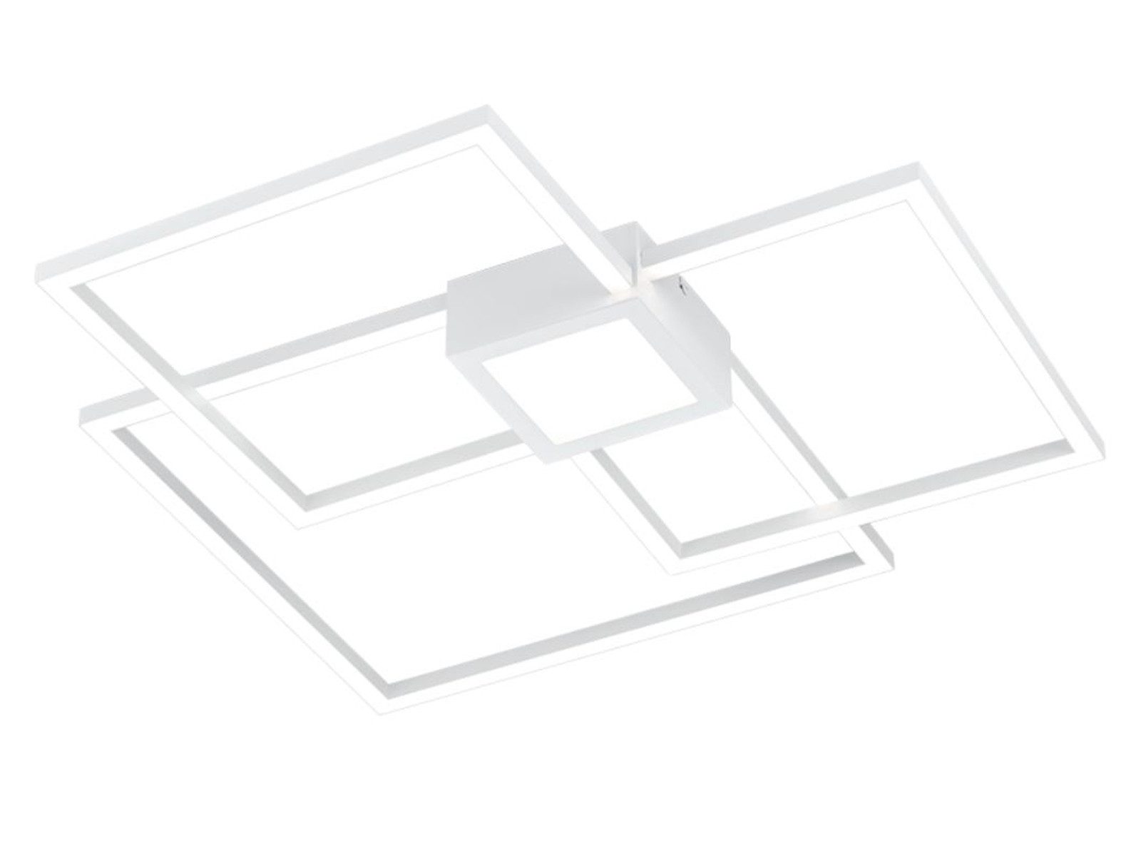 TRIO Leuchten LED Deckenleuchte, Dimmfunktion, LED fest integriert, stufenweise dimmbar über Schalter, Neutralweiß, Ausgefallene Leuchte mit Quadraten aus Metall, groß und flach 65x65cm