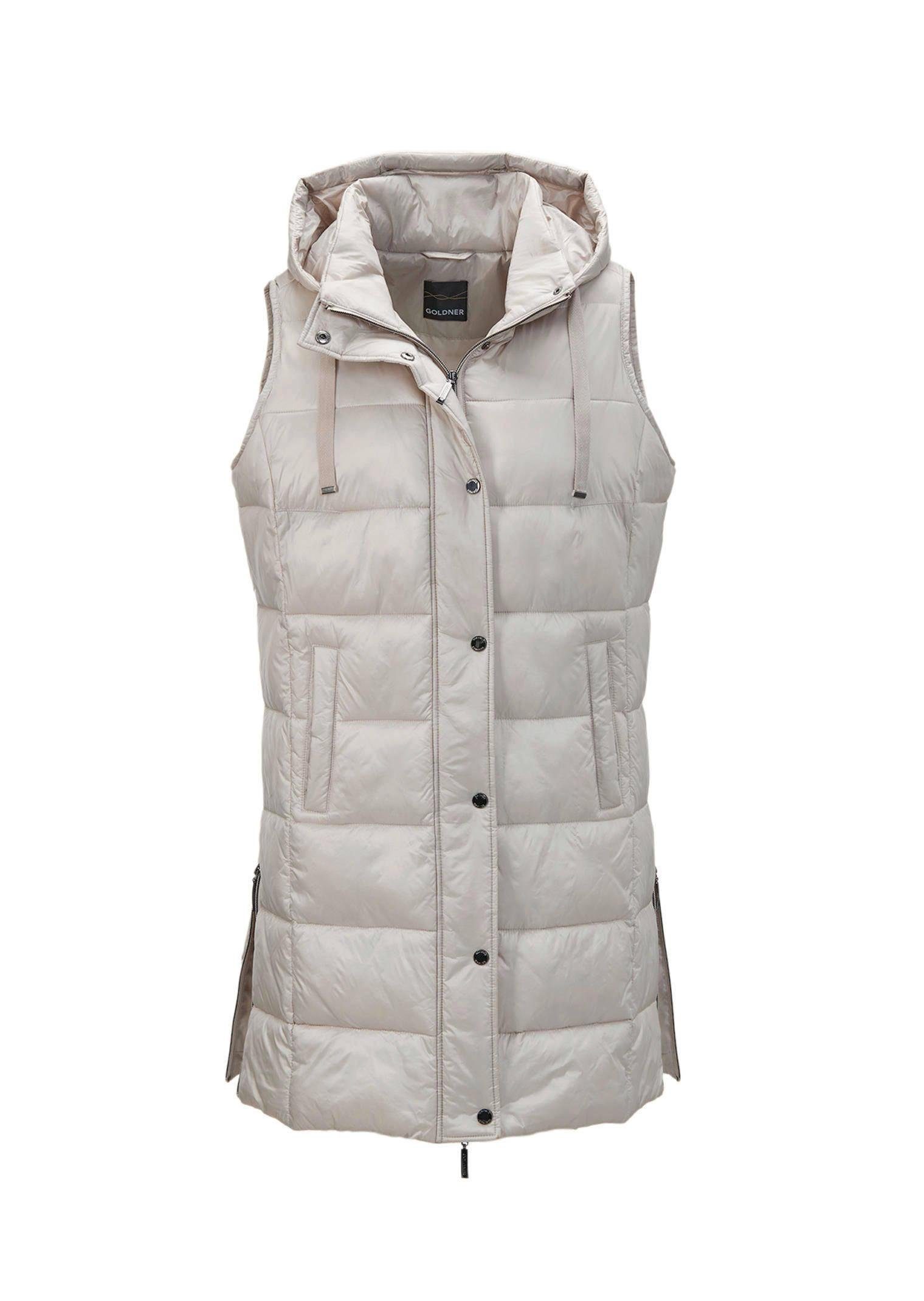 GOLDNER Kurzweste Lange Steppweste mit Kapuze günstig online kaufen