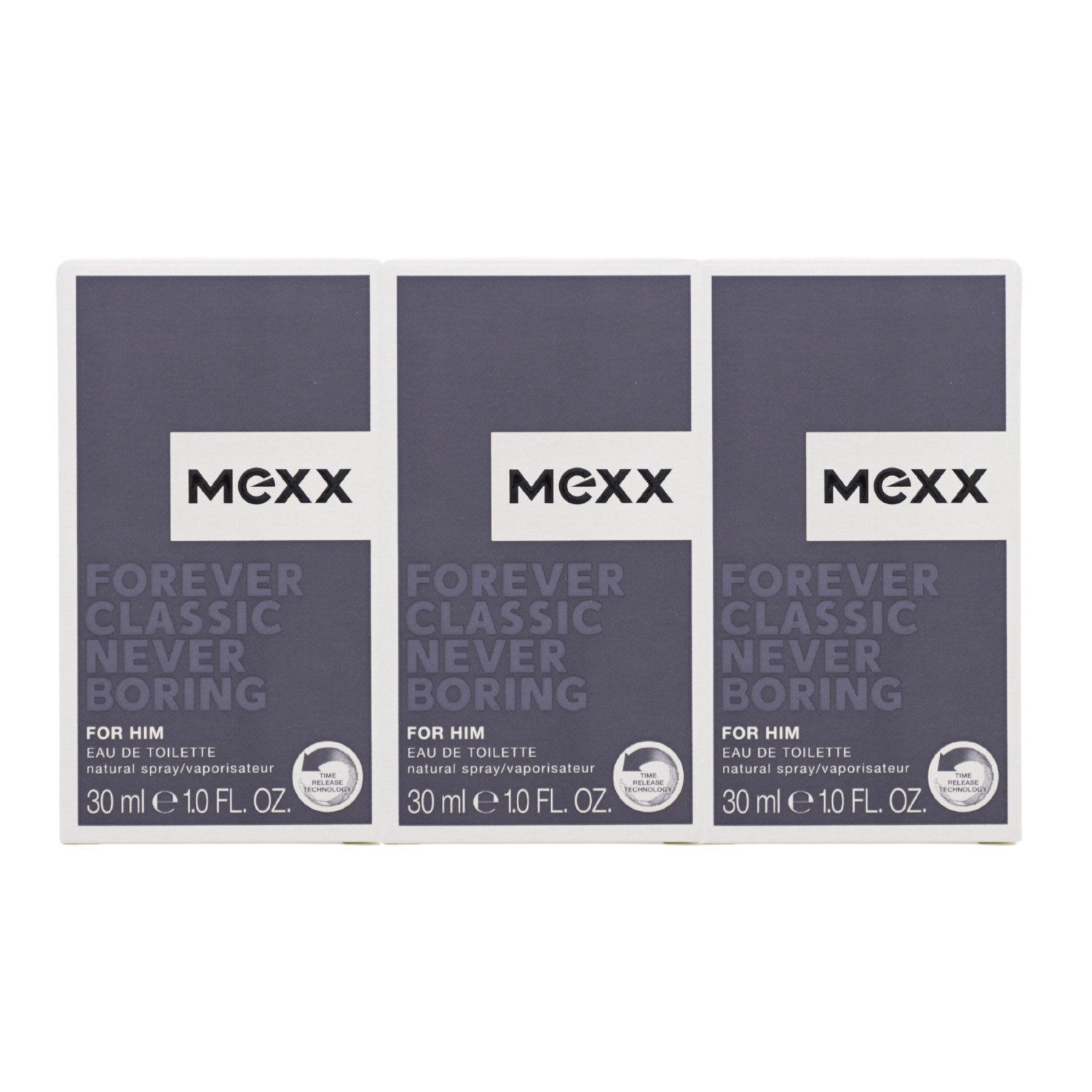 MEXX Jewels Eau de Toilette 3x Mexx Forever Classic Never Boring for Him EDT Natural Spray je 30ml