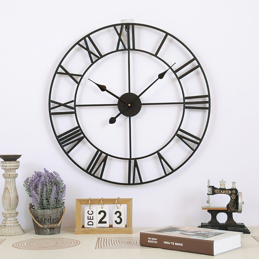 zggzerg Wanduhr Große Metall Wanduhr Leise günstig online kaufen