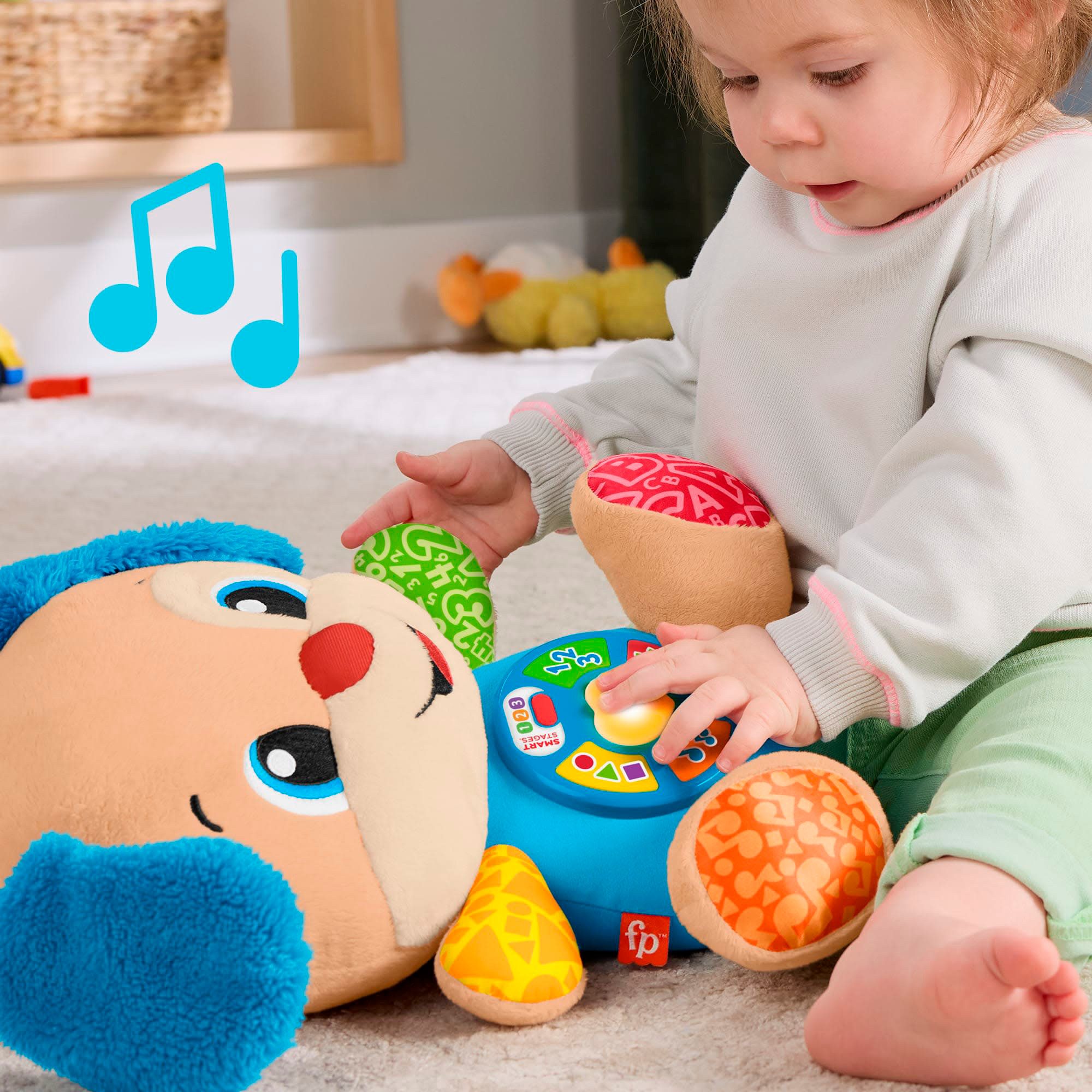 Fisher-Price® Kuscheltier Lernspaß Hund, mit Licht- und Soundeffekten