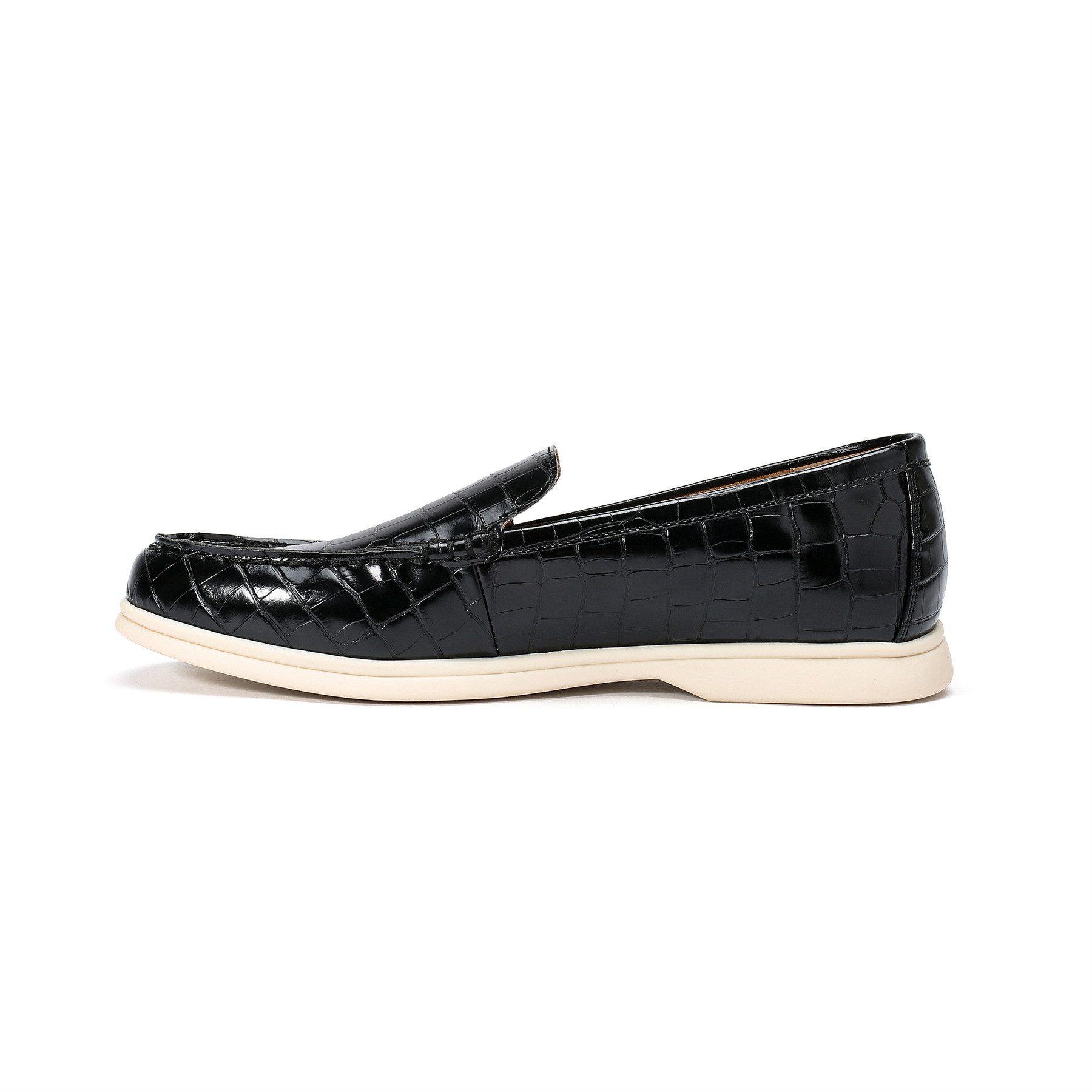 Allthemen Loafer Herren Loafers mit Kroko-Optik Bequeme Slipper für Freizeit & Business