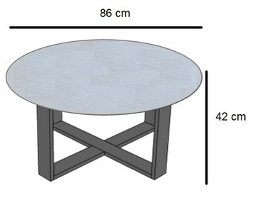 designimpex Couchtisch Design Couchtisch DA-333 rund Wohnzimmertisch Tisch 86 x 42 cm