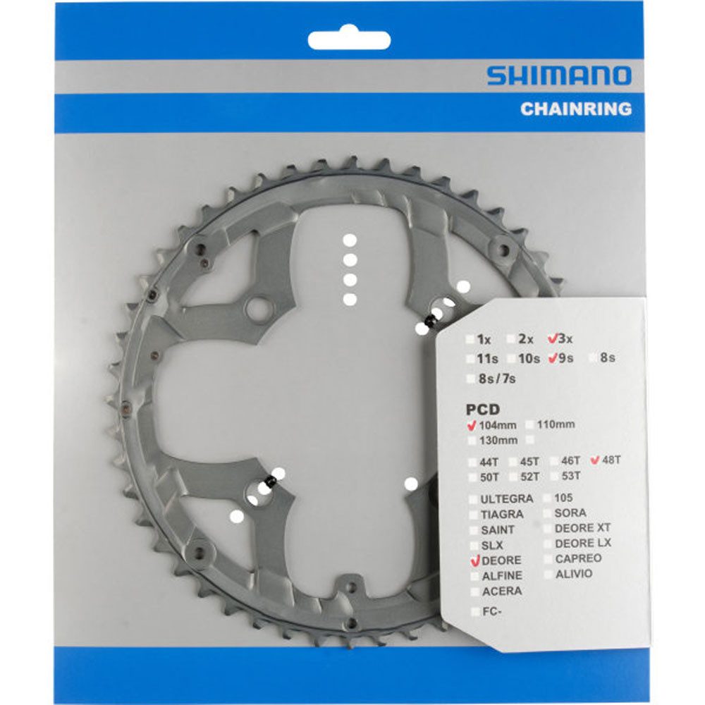 Fahrradkette SHIMANO Kettenblätter DEORE FC-M590 48 Zähne f. KSR 104mm Aluminium gr