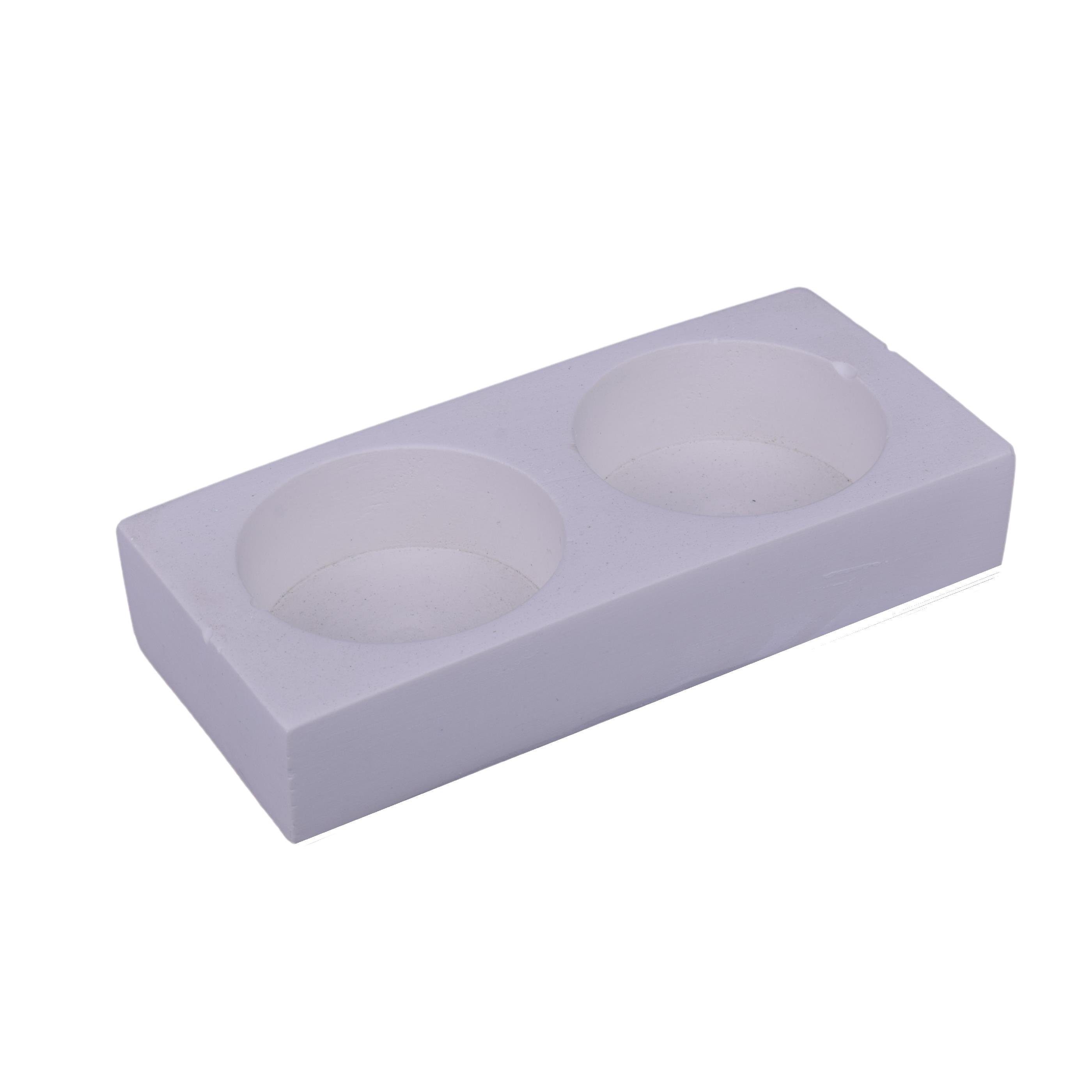 Deko Beton (Packung) TIVENDIS 10,5x4,5cm Teelicht-Tablett Teelichthalter 2er weiß