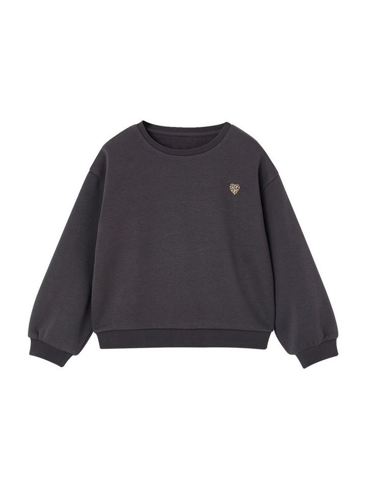 vertbaudet Sweatjacke Mädchen Sweatshirt mit Print Basics