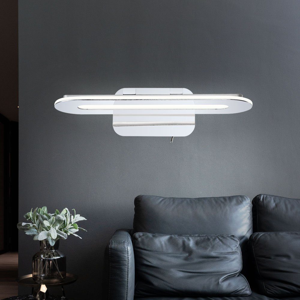 Globo LED Wandleuchte, LED-Leuchtmittel fest verbaut, Warmweiß, Design 5  Watt LED Wand Beleuchtung Gäste Hotel Zimmer Lampe silber
