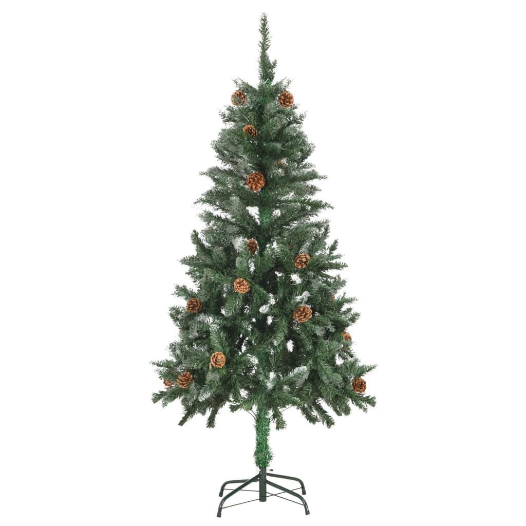 Kiefernzapfen Weihnachtsbaum 150 Künstlicher Künstlicher Grün und Glitzer vidaXL Weihnachtsbaum cm Weiß Weißem