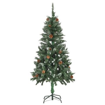 vidaXL Künstlicher Weihnachtsbaum Künstlicher Weihnachtsbaum Kiefernzapfen Weißem Glitzer 150 cm