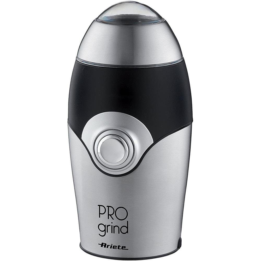 Ariete Kaffeemühle Elektrische Kaffeemühle, 150 W, 35 g Bohnenbehälter, 150 W, Silber / schwarz, Edelstahlklinge, 35 g Vorratsbehälter, kompakt, robust, elektrisch, Kabelfach