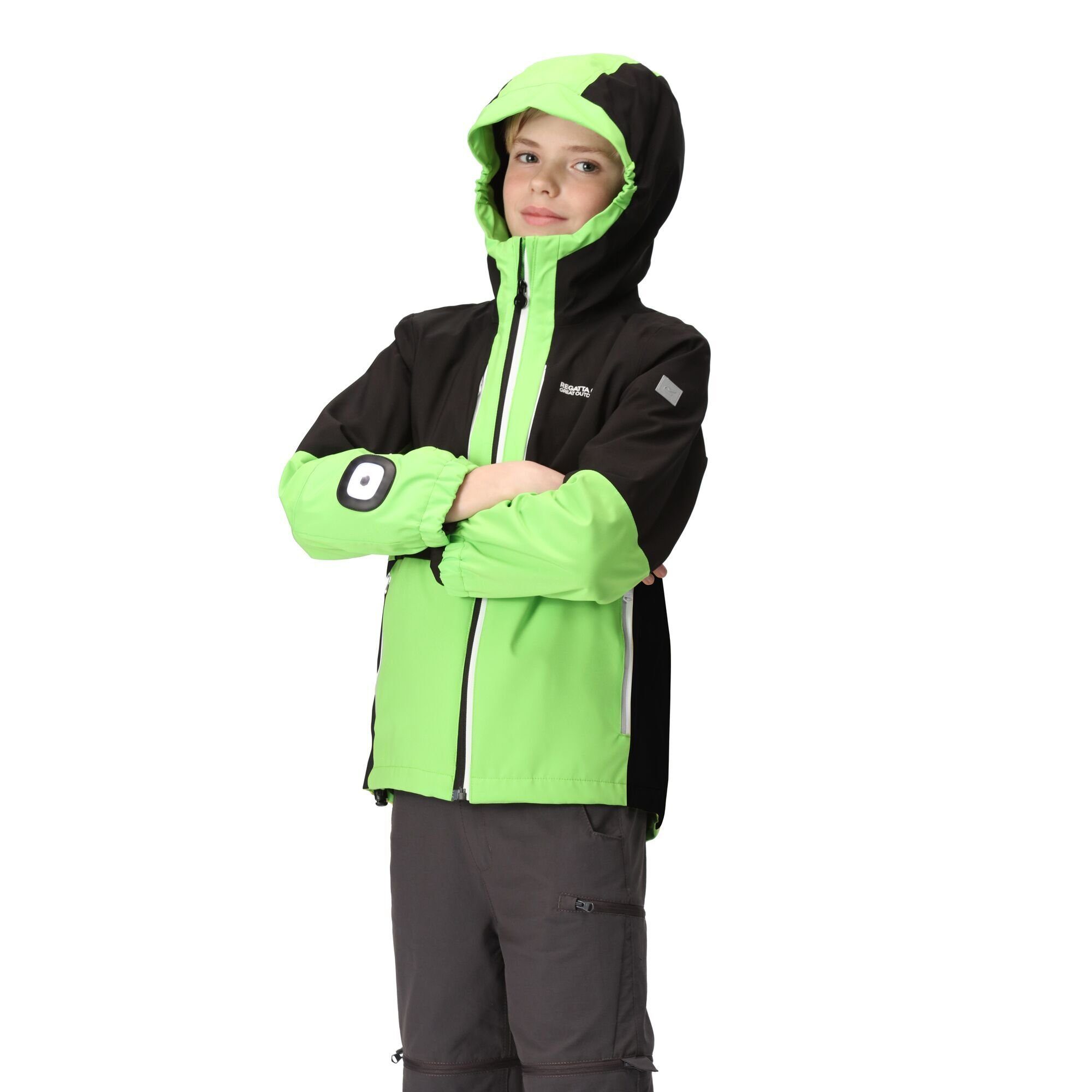 Kinder, Wassersäule Funktionsjacke VIII für 15.000mm JasmnGrn/Blk Regatta Hydrate