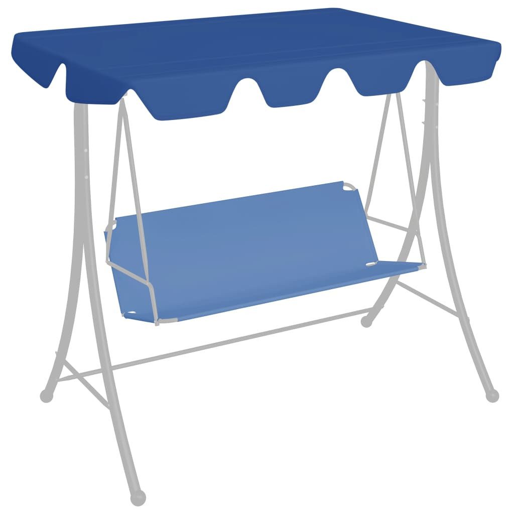 vidaXL Hollywoodschaukel 188168 x 145110 cm Ersatzdach Stoff für Hollywoodschaukel Blau 188 16, Textilene