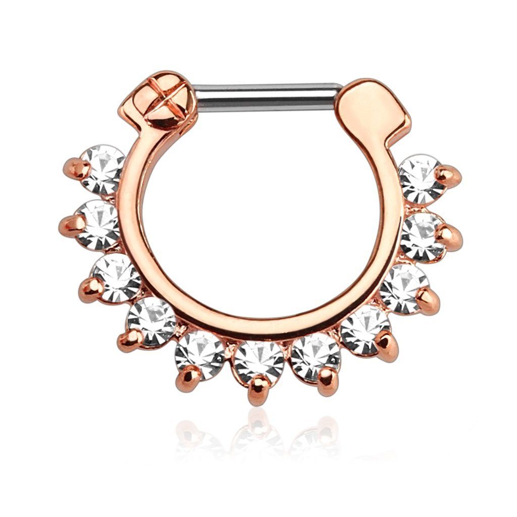 Nasenpiercing Piercing Septum Ring Vintage mit Strass Vergoldet