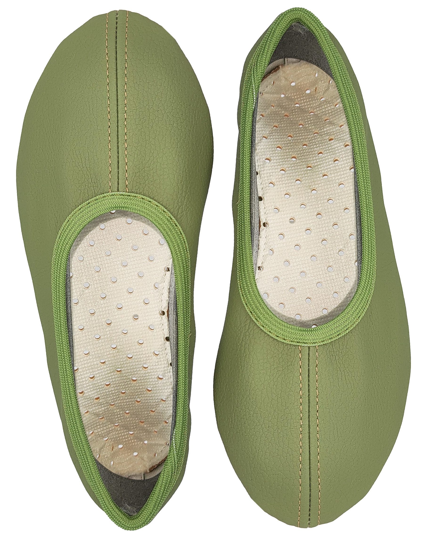 Schläppchen Chance aus veganem Leder, perforierte Gummisohle Gymnastikschuh