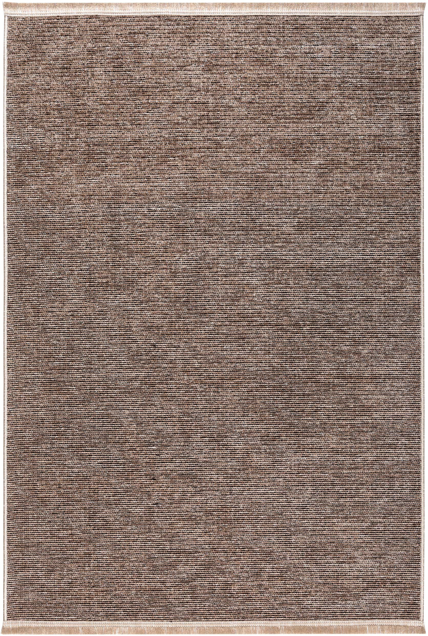 Chenille waschbar, dunkelbeige Flachgewebe, Höhe: mm, mit rechteckig, Fransen Stela, und Teppich Sehrazat, 5