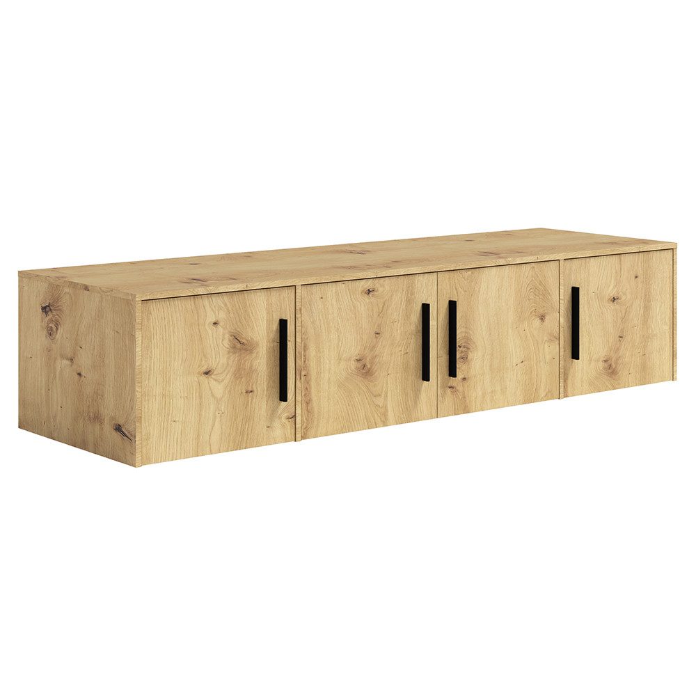 Lomadox Aufsatzschrank MOLLERUSA-132 für Kleiderschrank 197,6 cm breit, 4-türig, Eiche Artisan