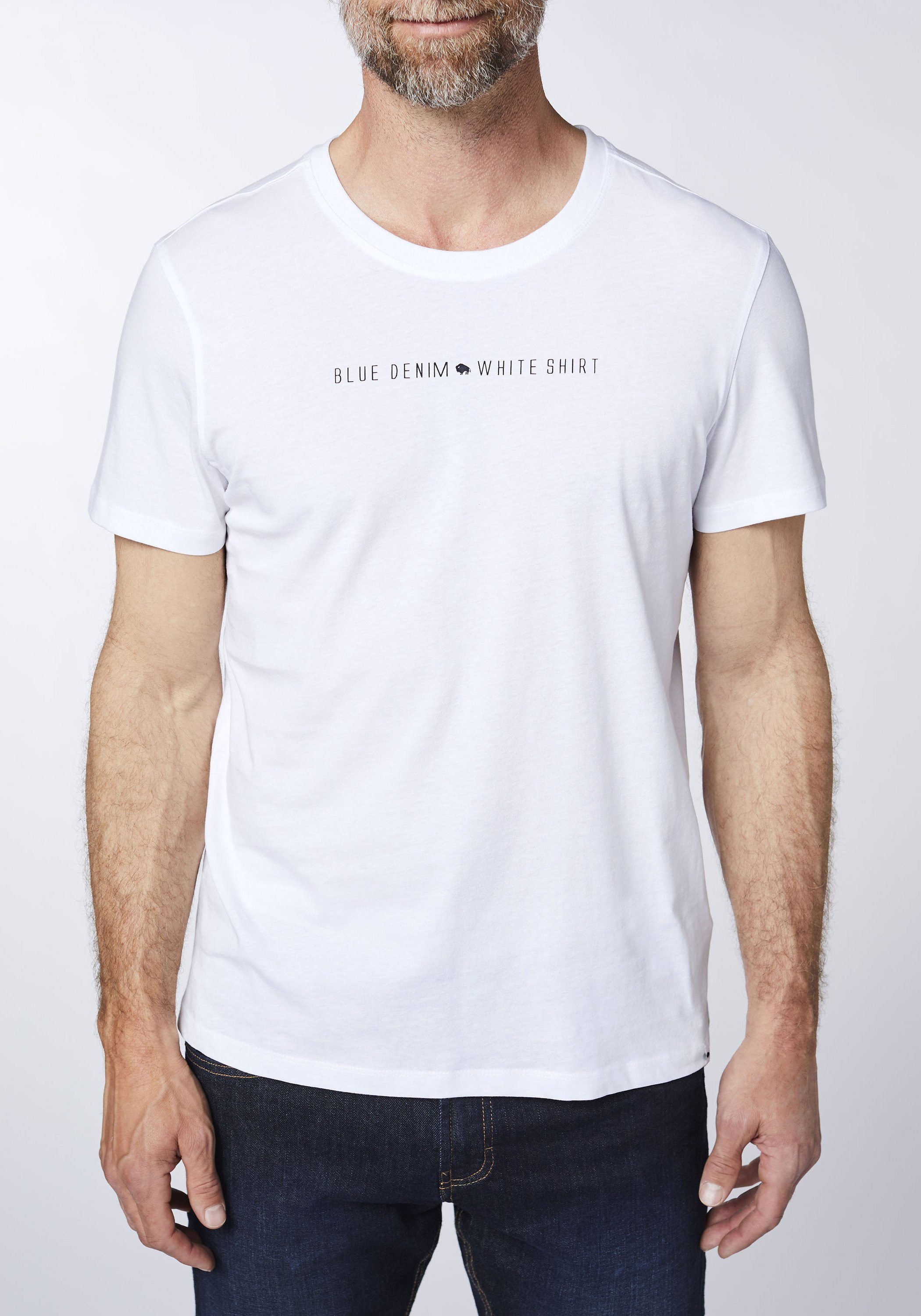 White weicher aus 11-0601 Sweatware Print-Shirt DENIM Bright COLORADO