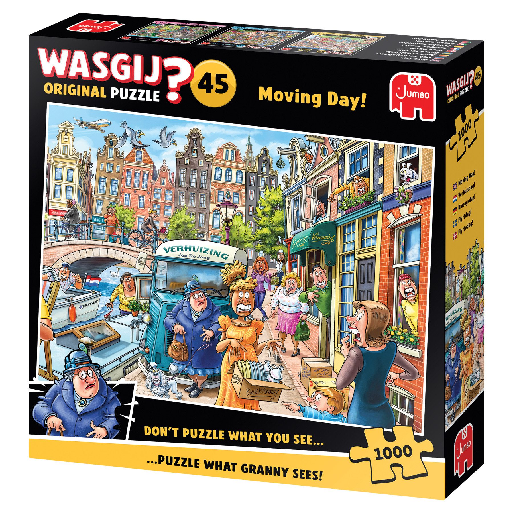 Jumbo Spiele Puzzle Wasgij Original 45, Umzugstag, 1000 Teile Puzzle, 1000 Puzzleteile, Made in Europa