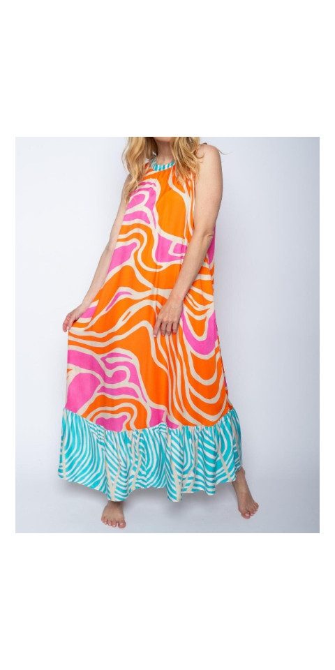 Blusenkleid Kleid EMILY VAN DEN BERGH orange pink