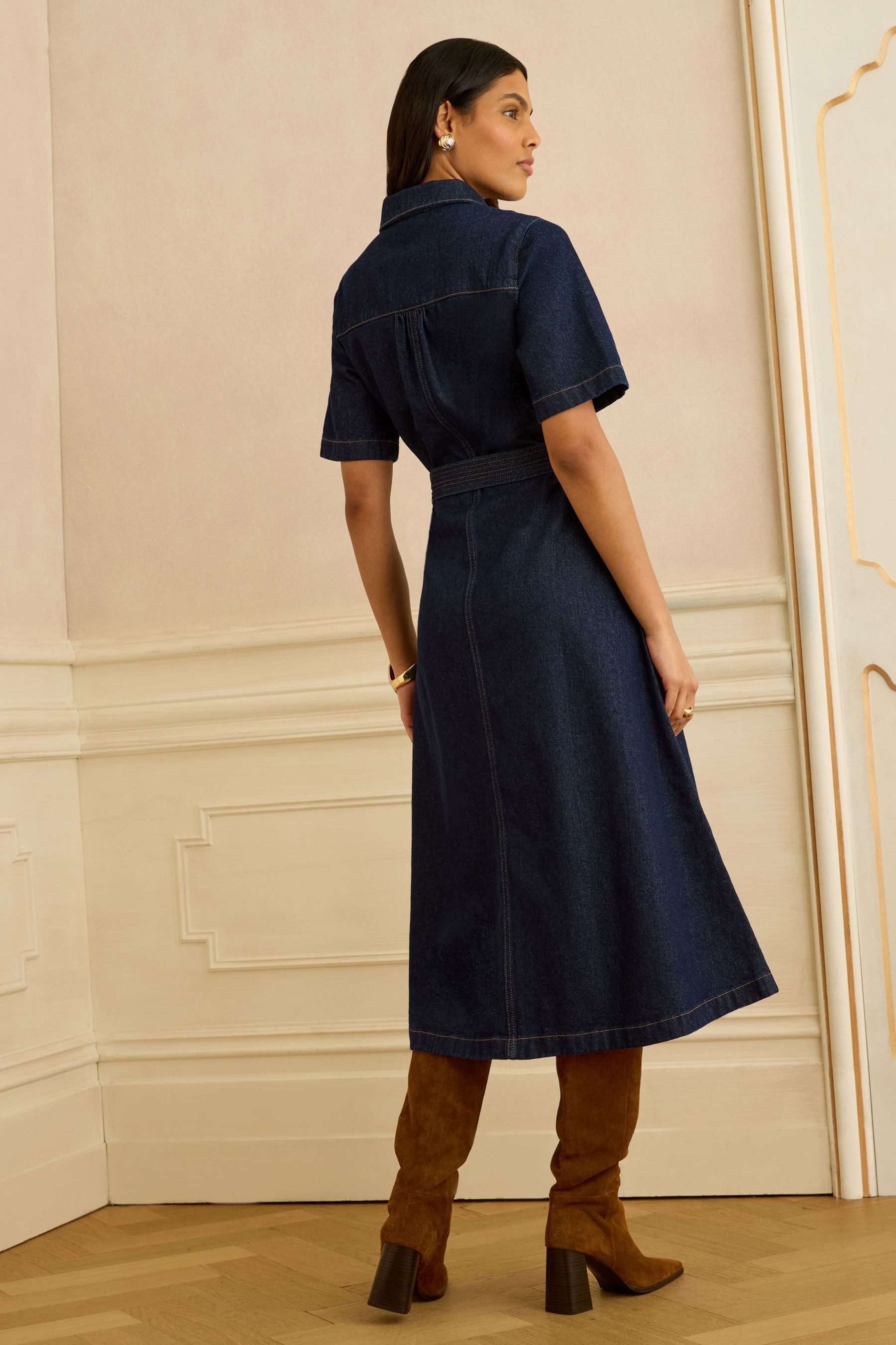 Love & Roses Jeanskleid Love & Roses Denim-Hemdblusenkleid, Regular (1-tlg)