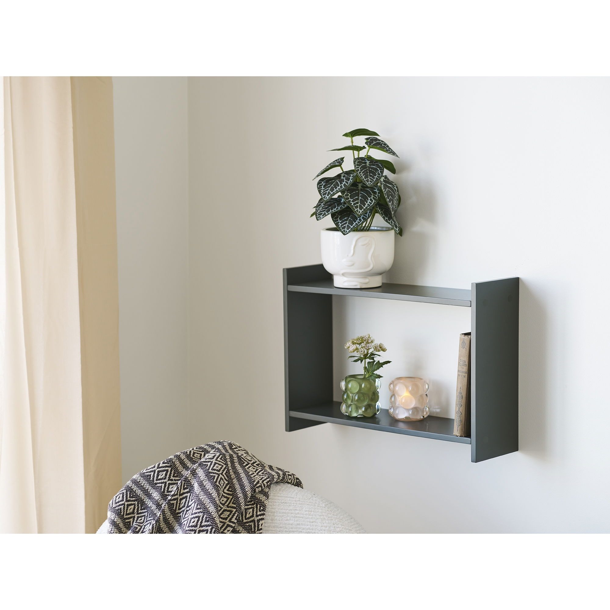 freiraum Wandregal Bamberg, in Grün, MDF - 50x35x14,5cm (BxHxT)