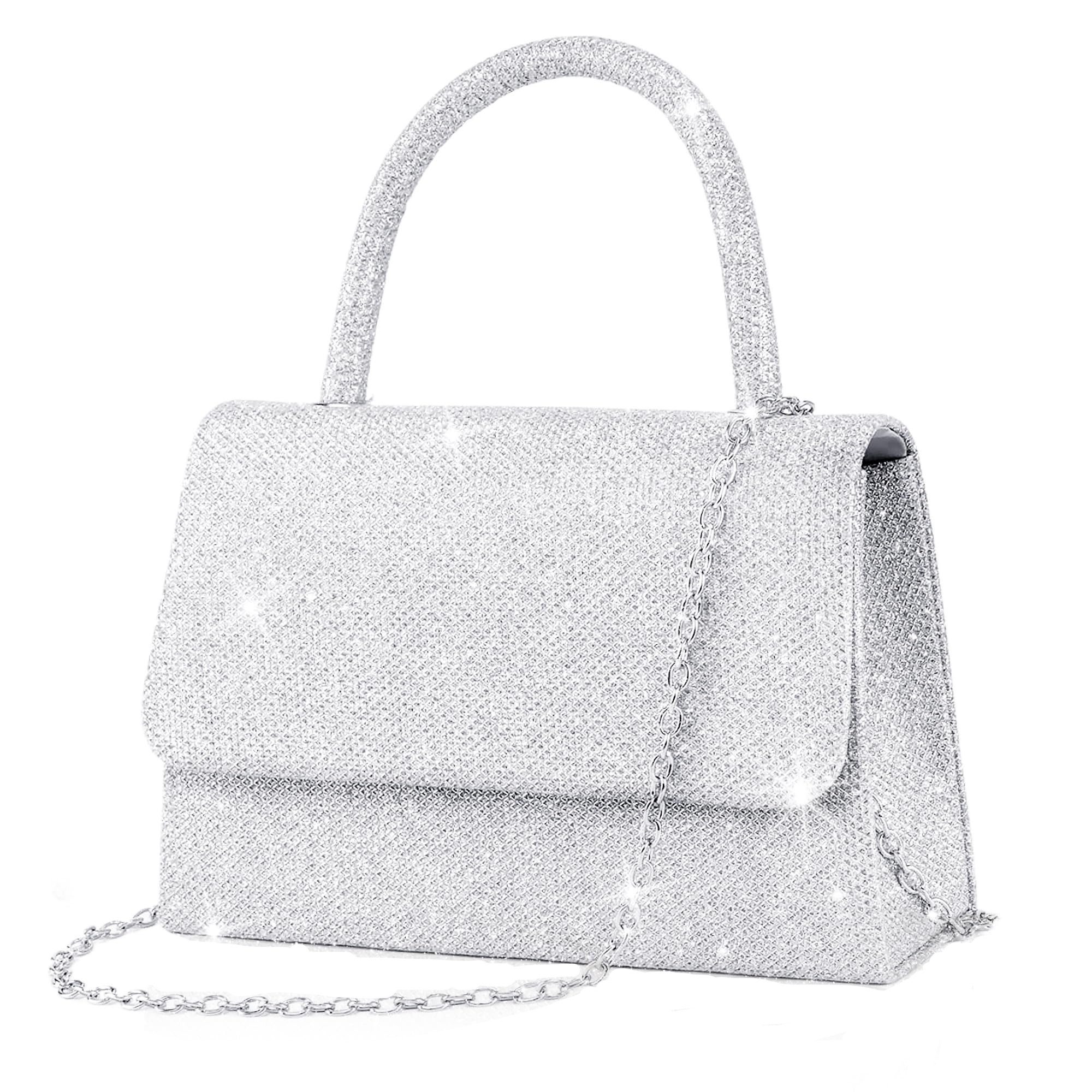 Bwecuy Abendtasche Glitzer Clutch Damen Pailletten – elegante Abendtasche (1-tlg), mit abnehmbarer Kette für Hochzeit, Gala & Party
