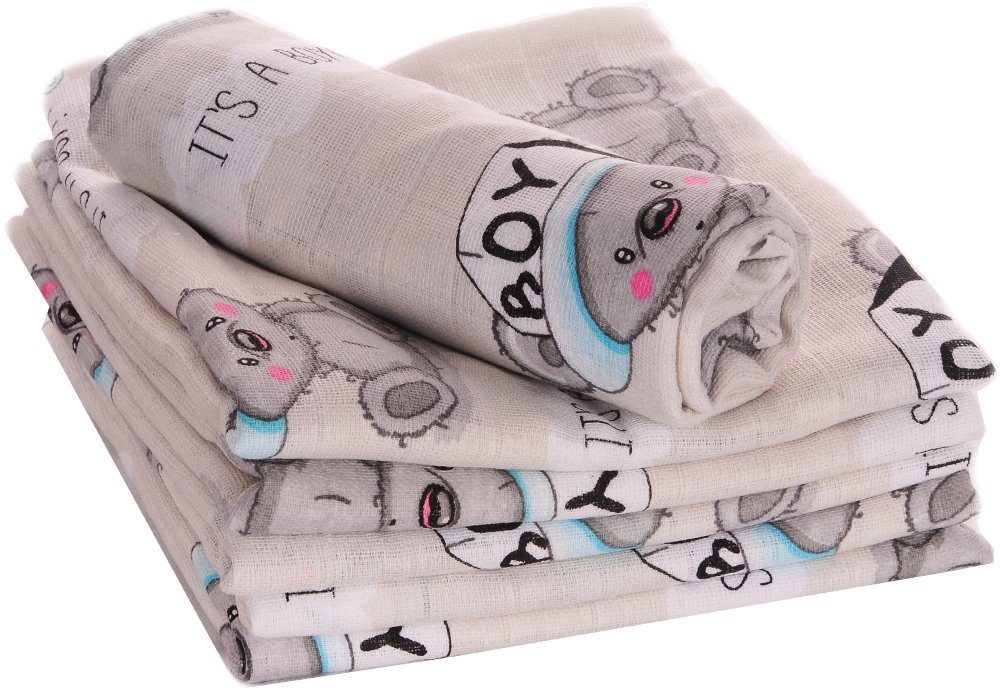 La Bortini Stoffwindeln Spucktücher Baby Stoffwindeln Mullwindeln 10er Pack, aus reiner Baumwolle, große Packung