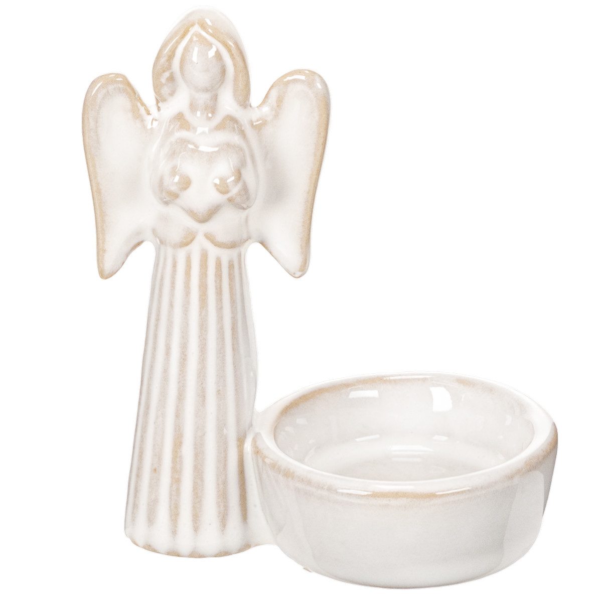 Florists Products Weihnachtsmann Engelfigur mit Schale und Teelichthalter für Besinnung und