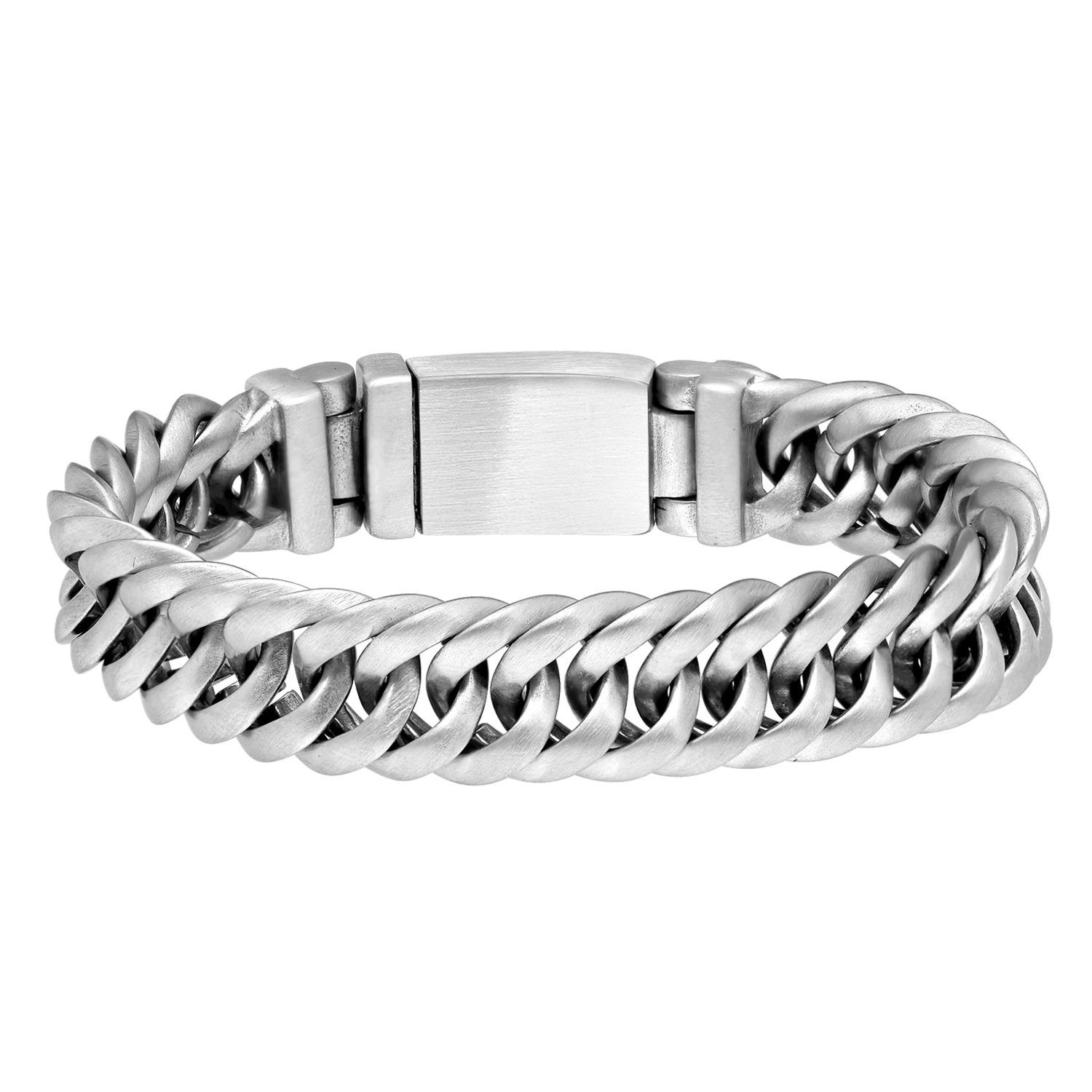 LUCARDI Gliederarmband Armband - Stahl - Silber - Herren