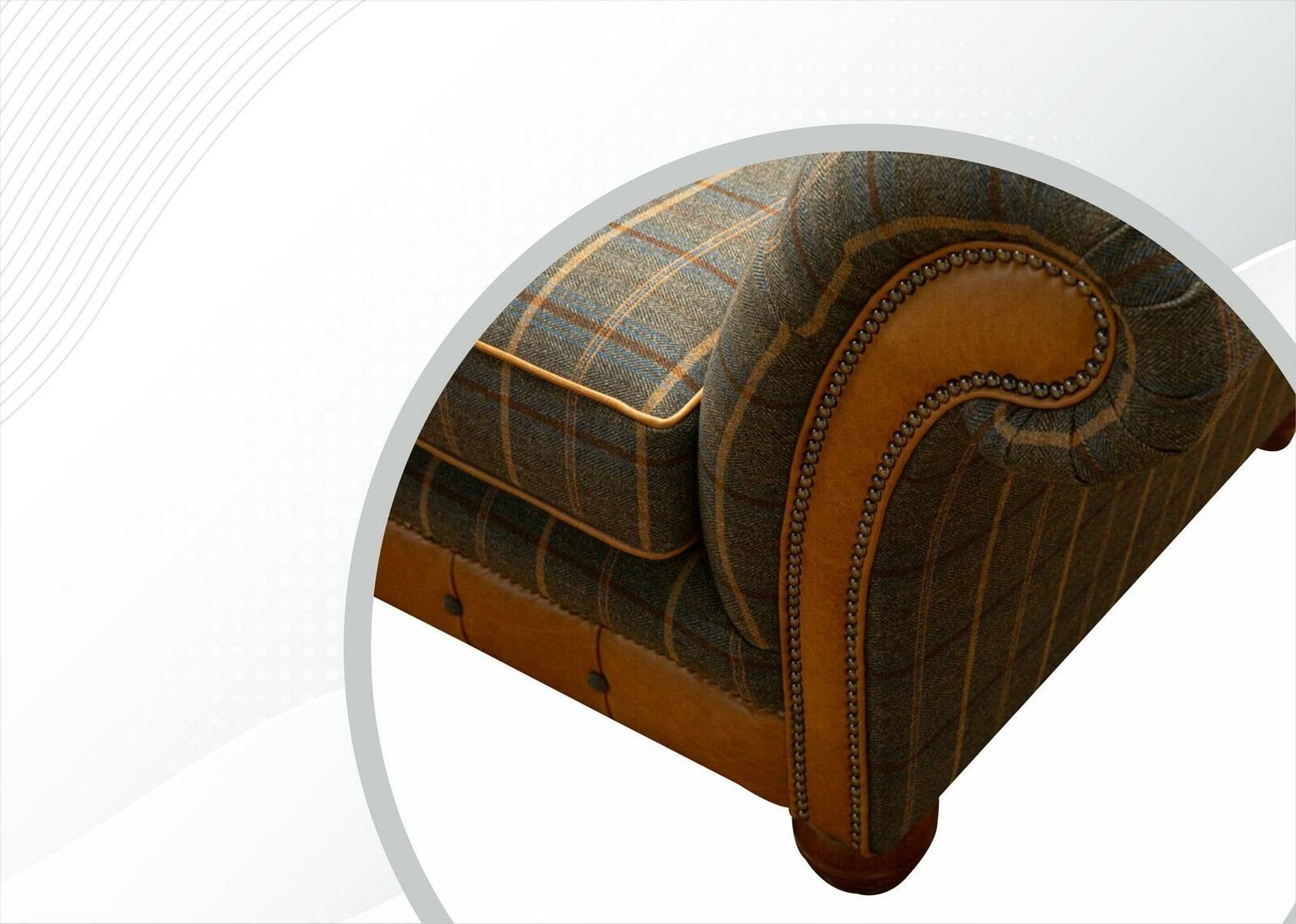 Chesterfield in Couch, moderne 3-er Chesterfield-Sofa Grau-brauner Made Dreisitzer JVmoebel Europe Luxus