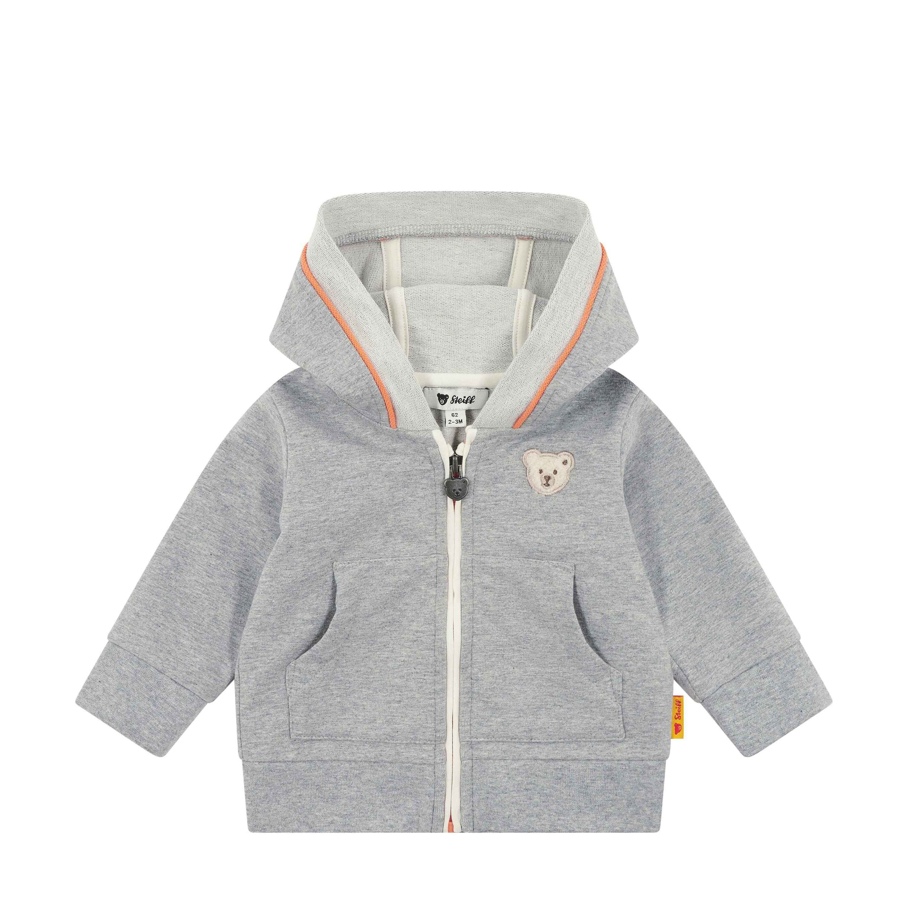 Steiff Mädchen Sweatjacke Mit Kapuze - Navy Blau Mit Teddybär Motiv