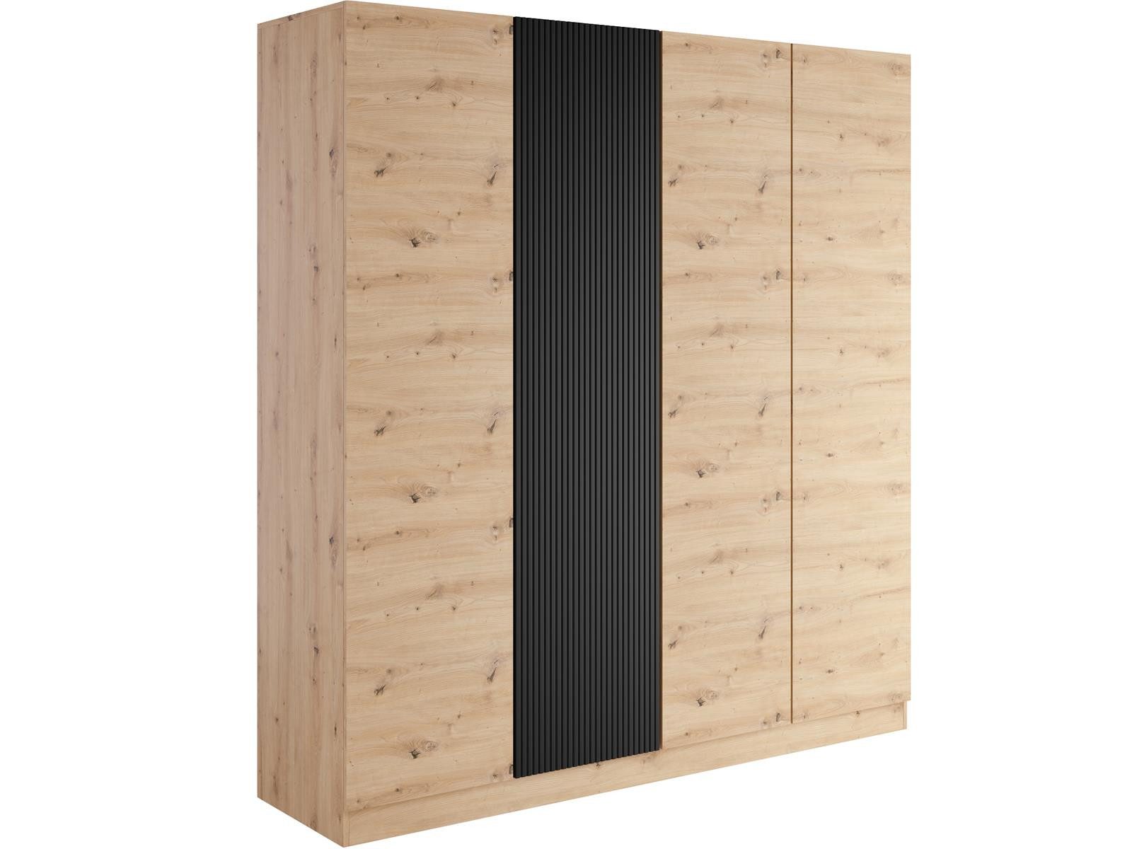 Compleo Kleiderschrank viertürige, Schrank mit Lamellen KELLY Elegant design