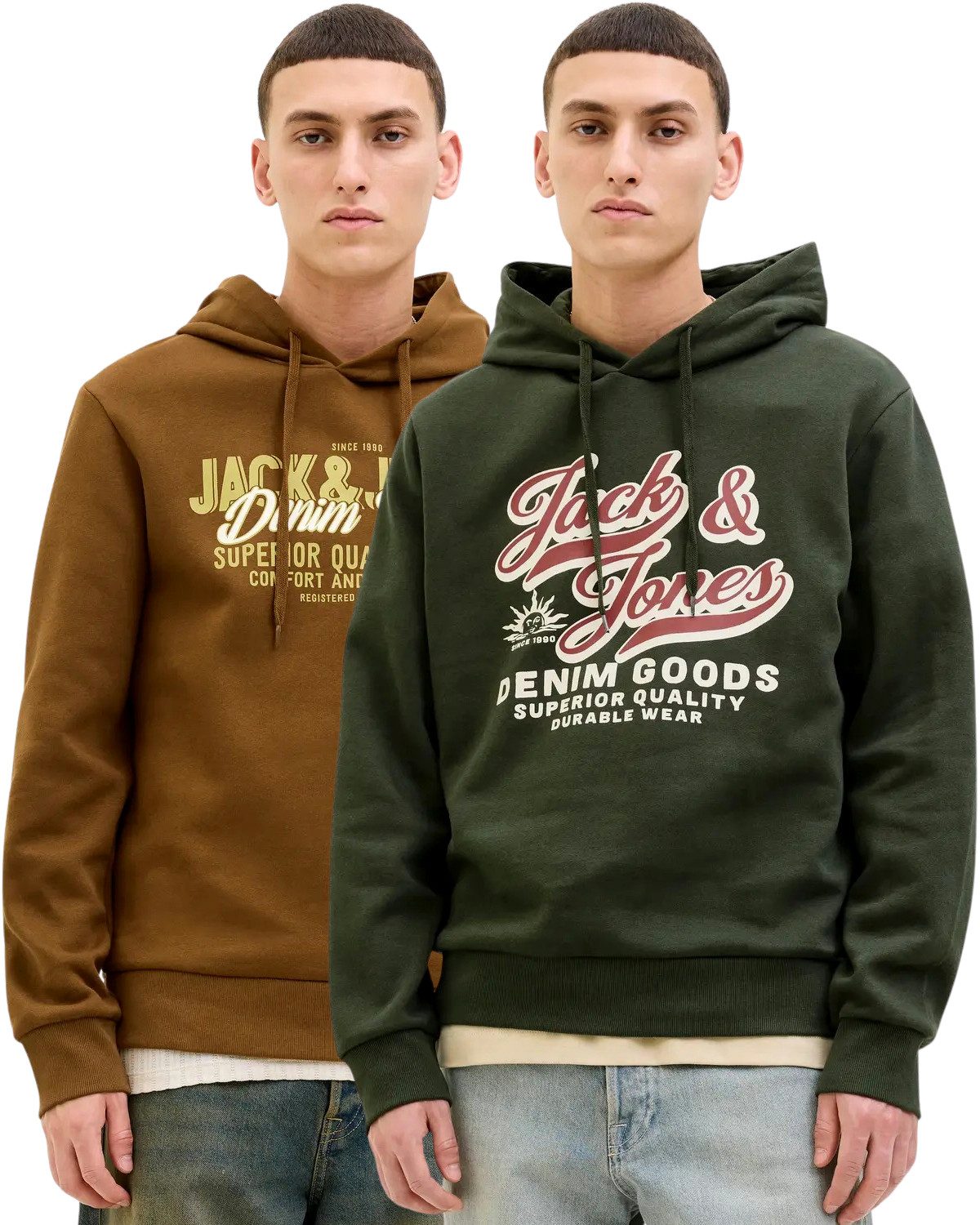 Jack & Jones Kapuzenpullover stilvolle Hoodies mit Logoprint (Spar Set, Dop günstig online kaufen