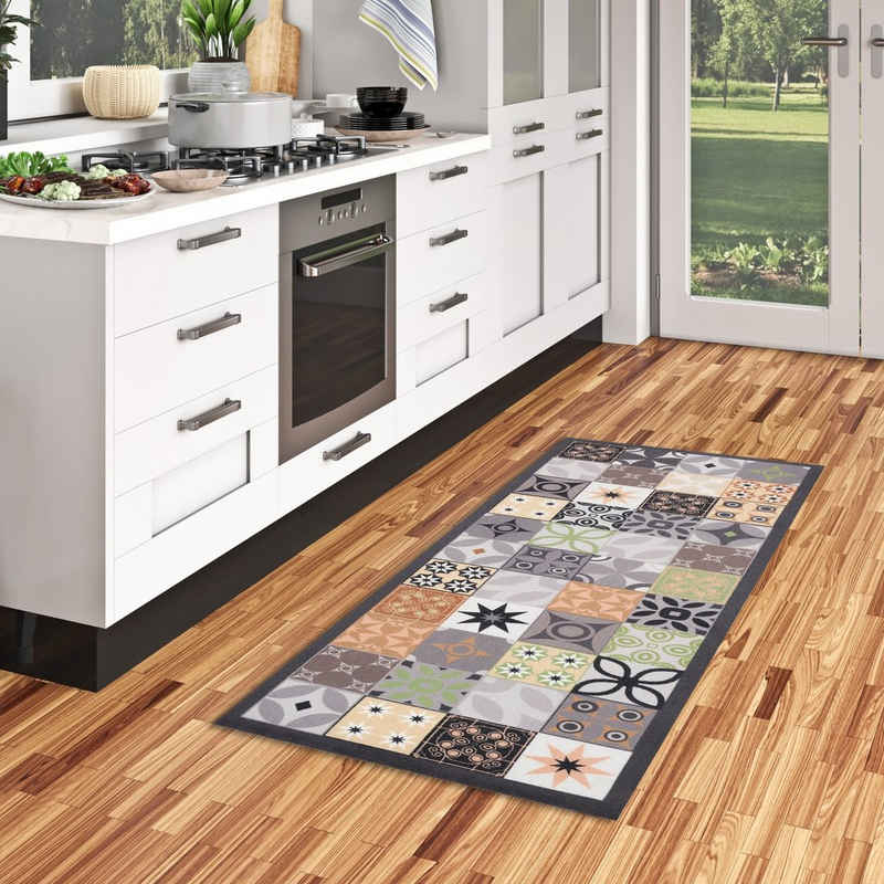 Küchenläufer Küchenläufer Teppich Trendy Fliesenoptik, Pergamon, Rechteckig, Höhe: 5 mm