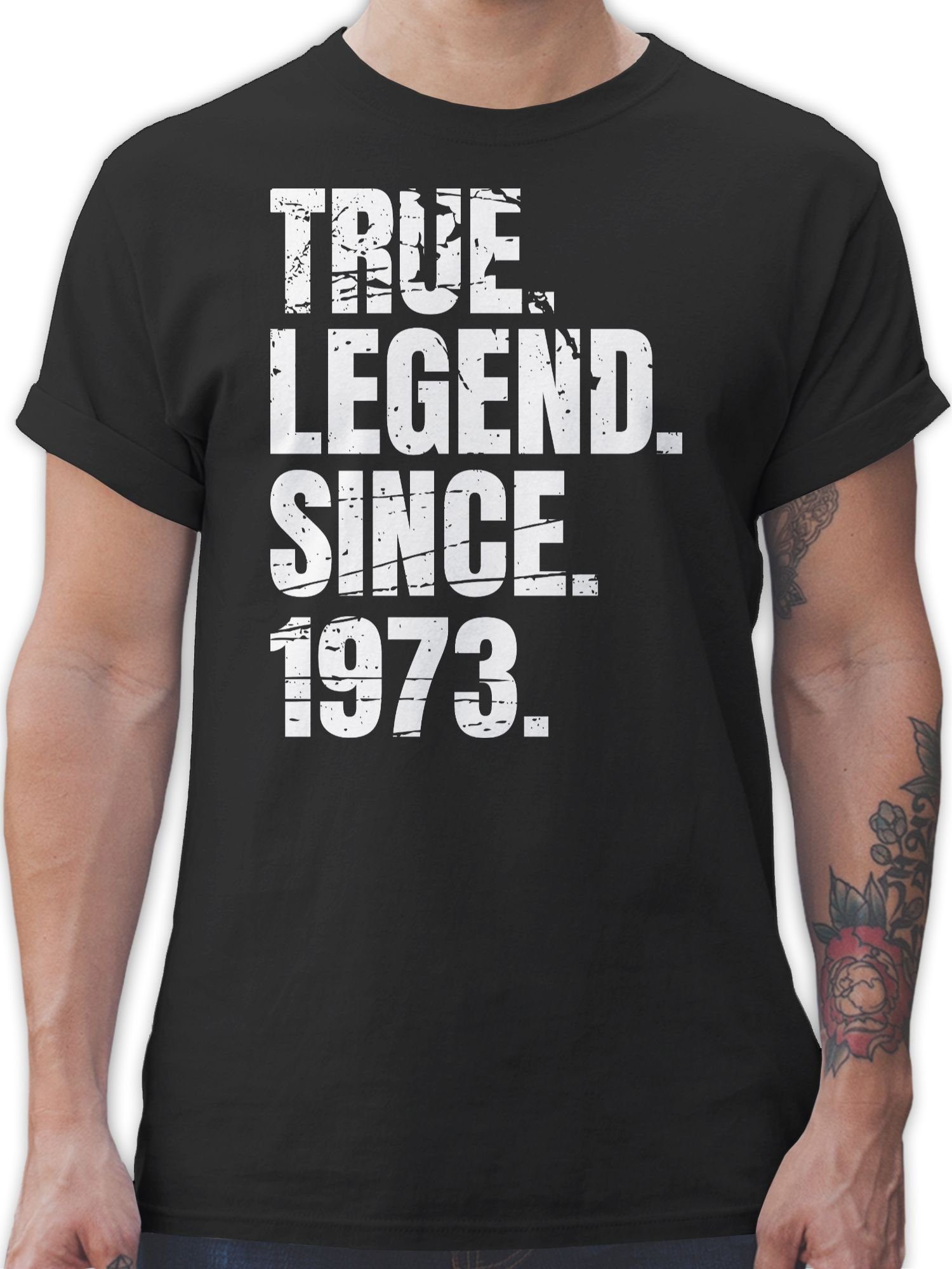 Shirtracer T-Shirt True Legend since 1973 Vintage 50. Geburtstag 03 Schwarz