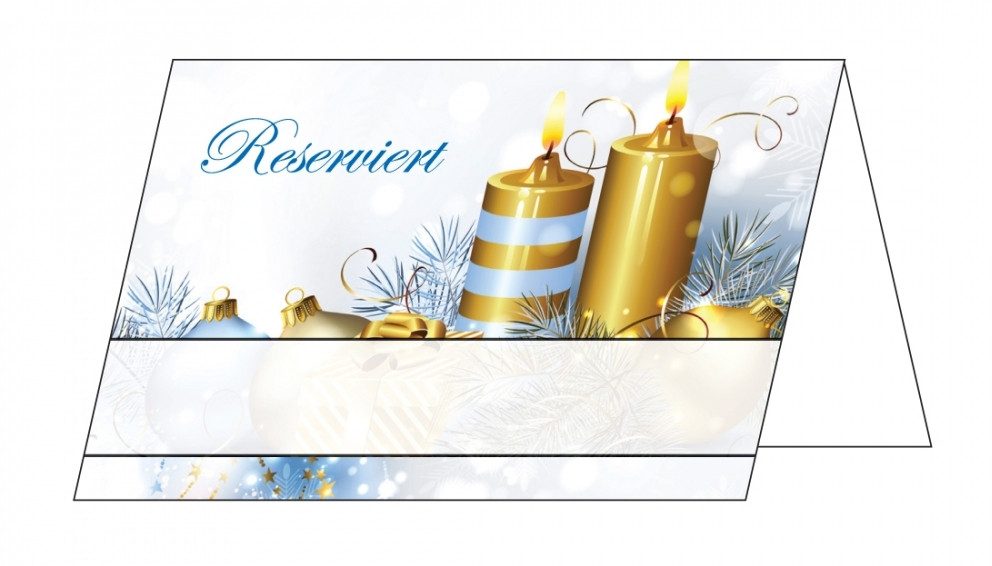 LYSCO Visitenkarten Tischkarten Reservierung Weihnachten Adventskalender-faltbar (TK-109), Tischaufsteller Reserviert Party Tischdekoration Planung Platzkarten