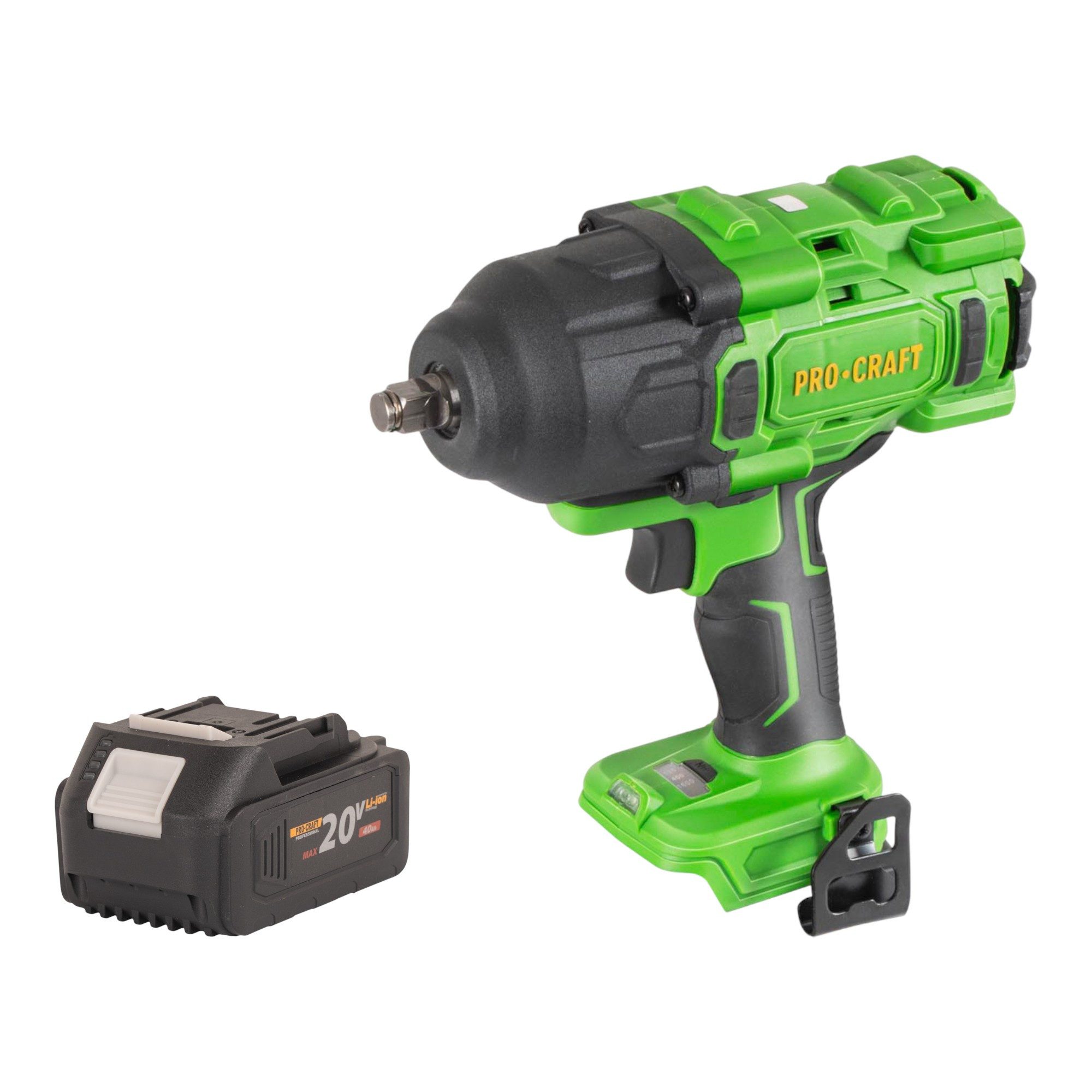 PRO CRAFT Akku-Schlagschrauber PWA80bb 20 V 1600 Nm 1/2" Brushless + 1x Akku 4,0 Ah - ohne Ladegerät