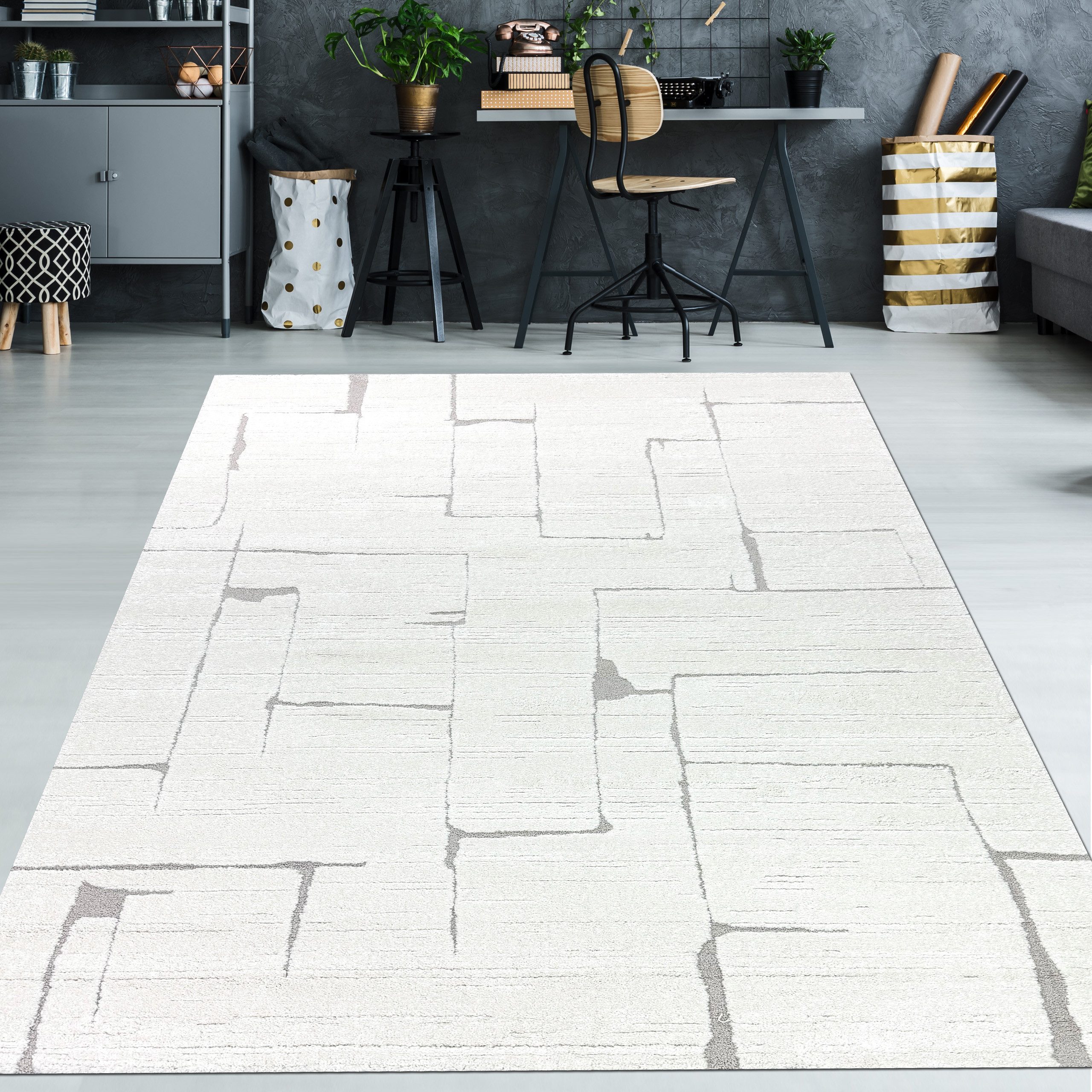TeppichHome24 Teppich Wohnzimmer Schlafzimmer Teppich Linienmuster günstig online kaufen