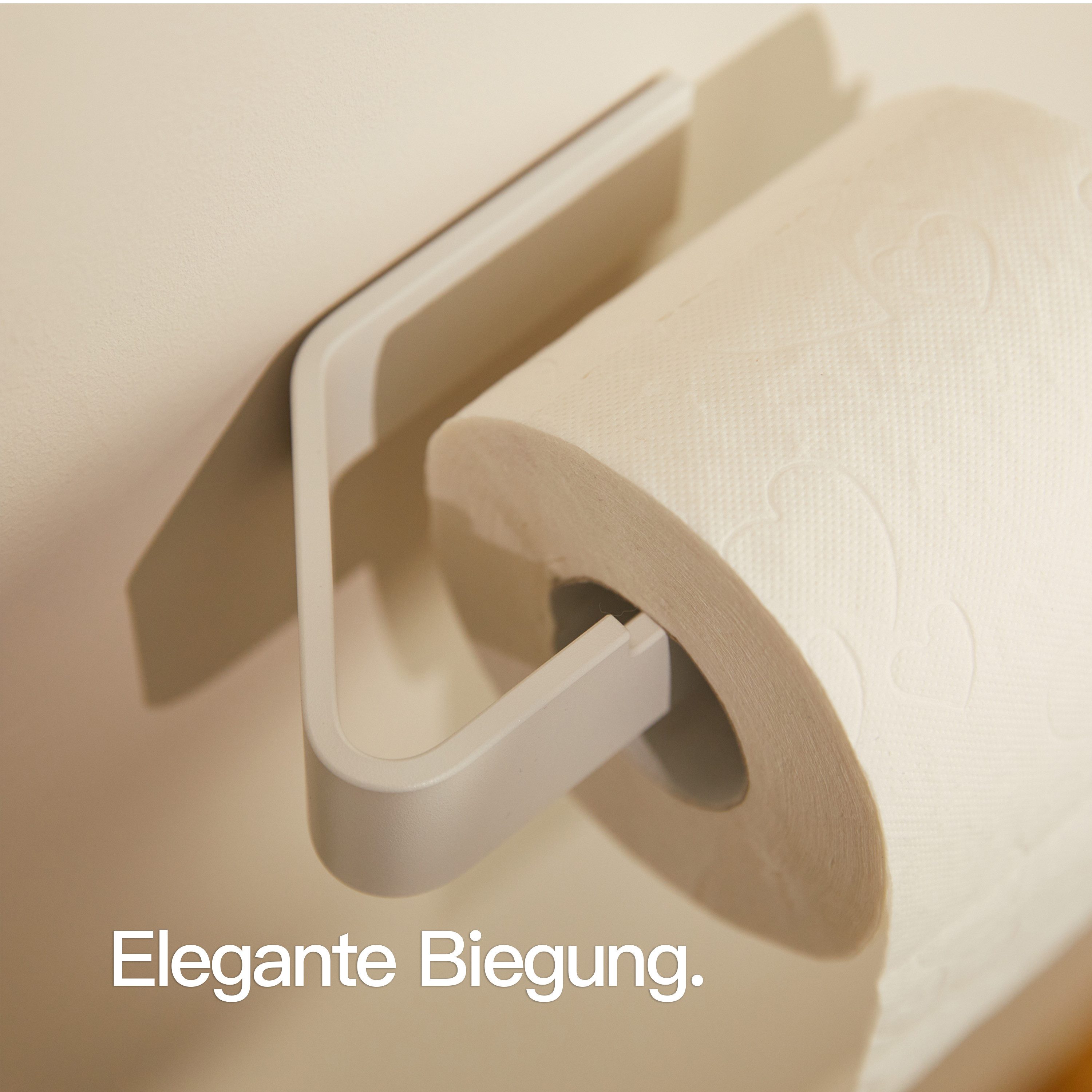 Designfabrik Hamburg Toilettenpapierhalter ohne Bohren, Klopapierhalter selbstklebend, WC Klorollenhalter, inkl. Markenklebeband für besonders starken Halt
