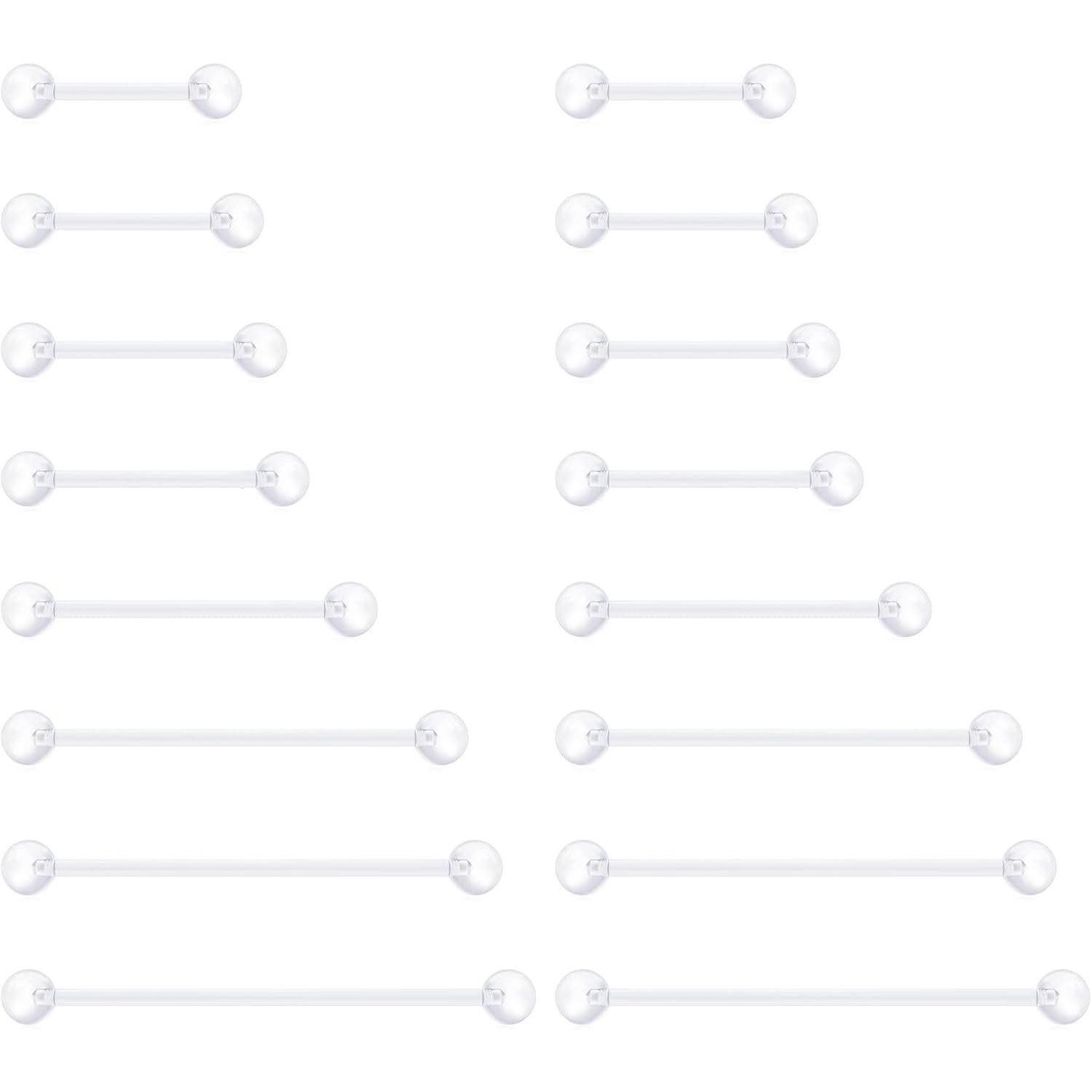 Rajnard Brustwarzenpiercing Zungenpiercing Kunststoff 12-38mm Klar Bioflex günstig online kaufen