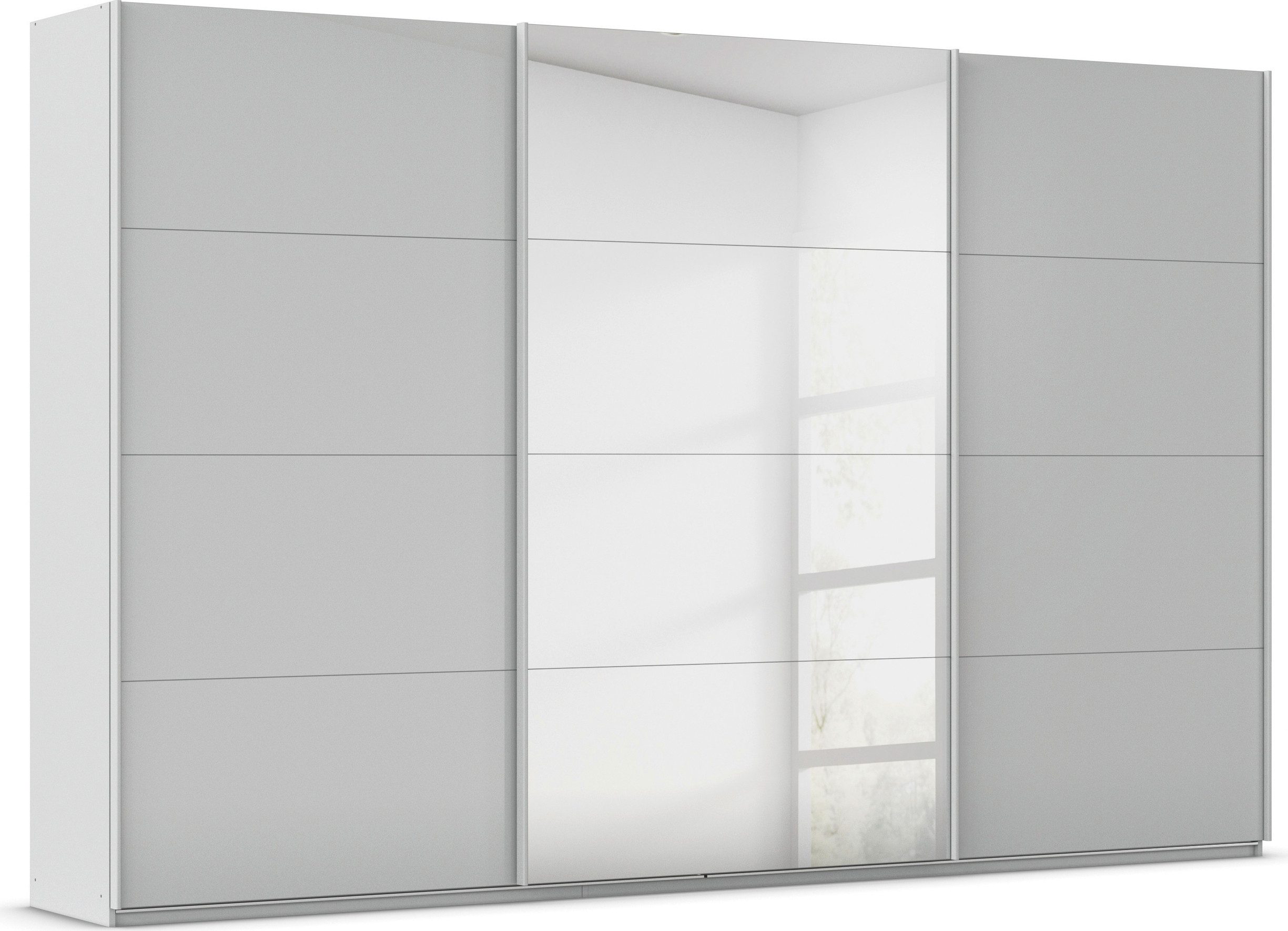 OTTO home Schwebetürenschrank Kleiderschrank Kleiderschränke Schrank Garderobe AGORDO mit Glasfront (Breiten 203/271/315/360 cm, Höhen 210/229 cm) durchdachte Innenausstattung, in 4 Breiten und 2 Höhen MADE IN GERMANY