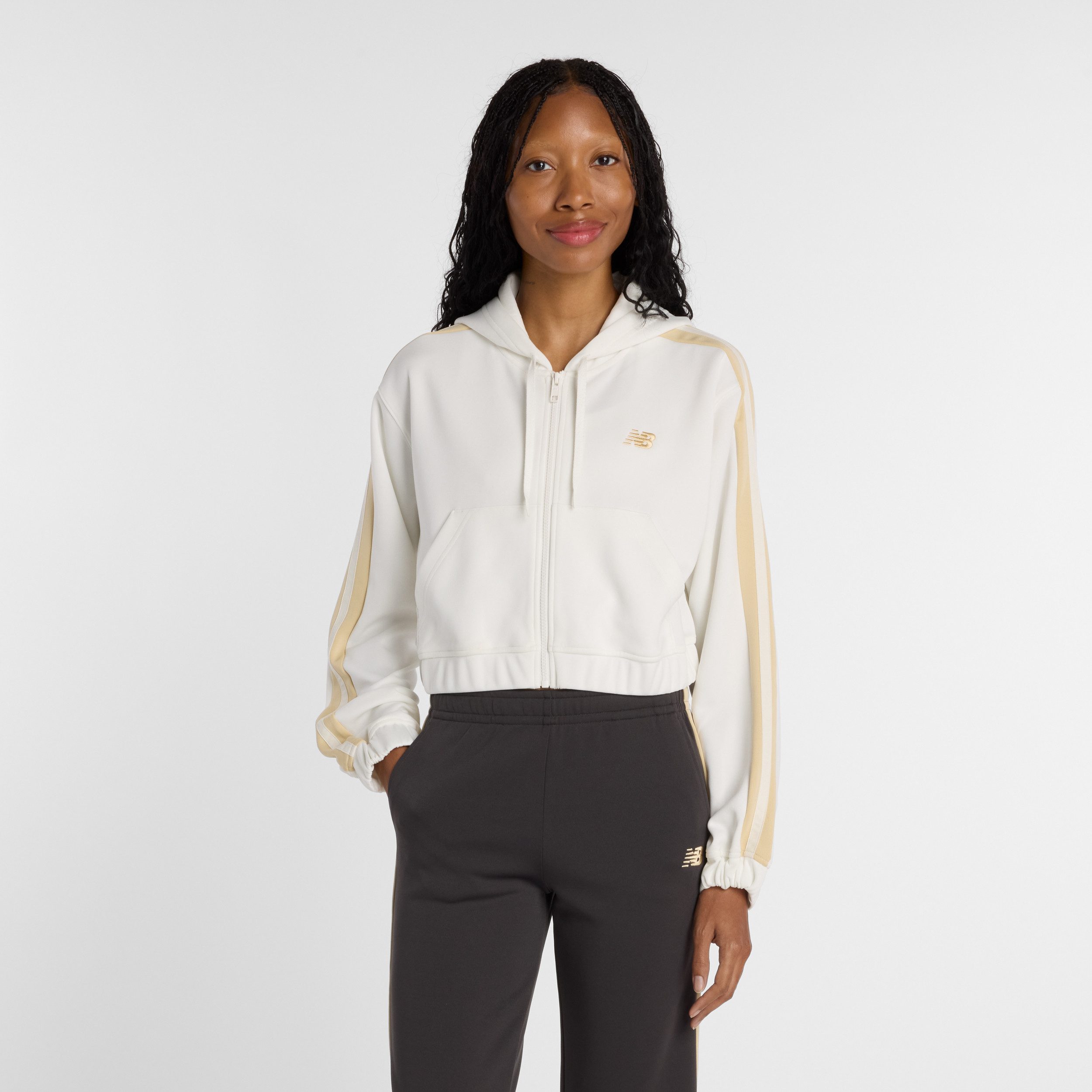 New Balance Kapuzensweatjacke mit Kapuze, aus Polyester, mit Reißverschluss