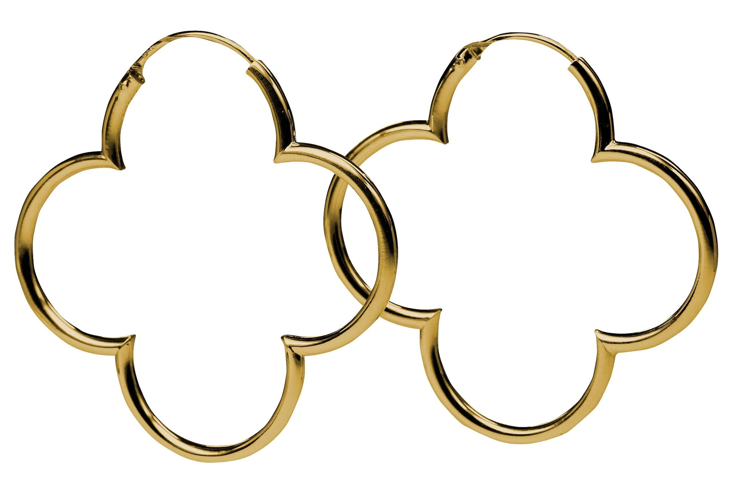 SILBERMOOS Paar Creolen Kleeblatt Creolen vergoldet, 925 Sterling Silber. € 115,00, (€ 115,00 pro 1 Paar).