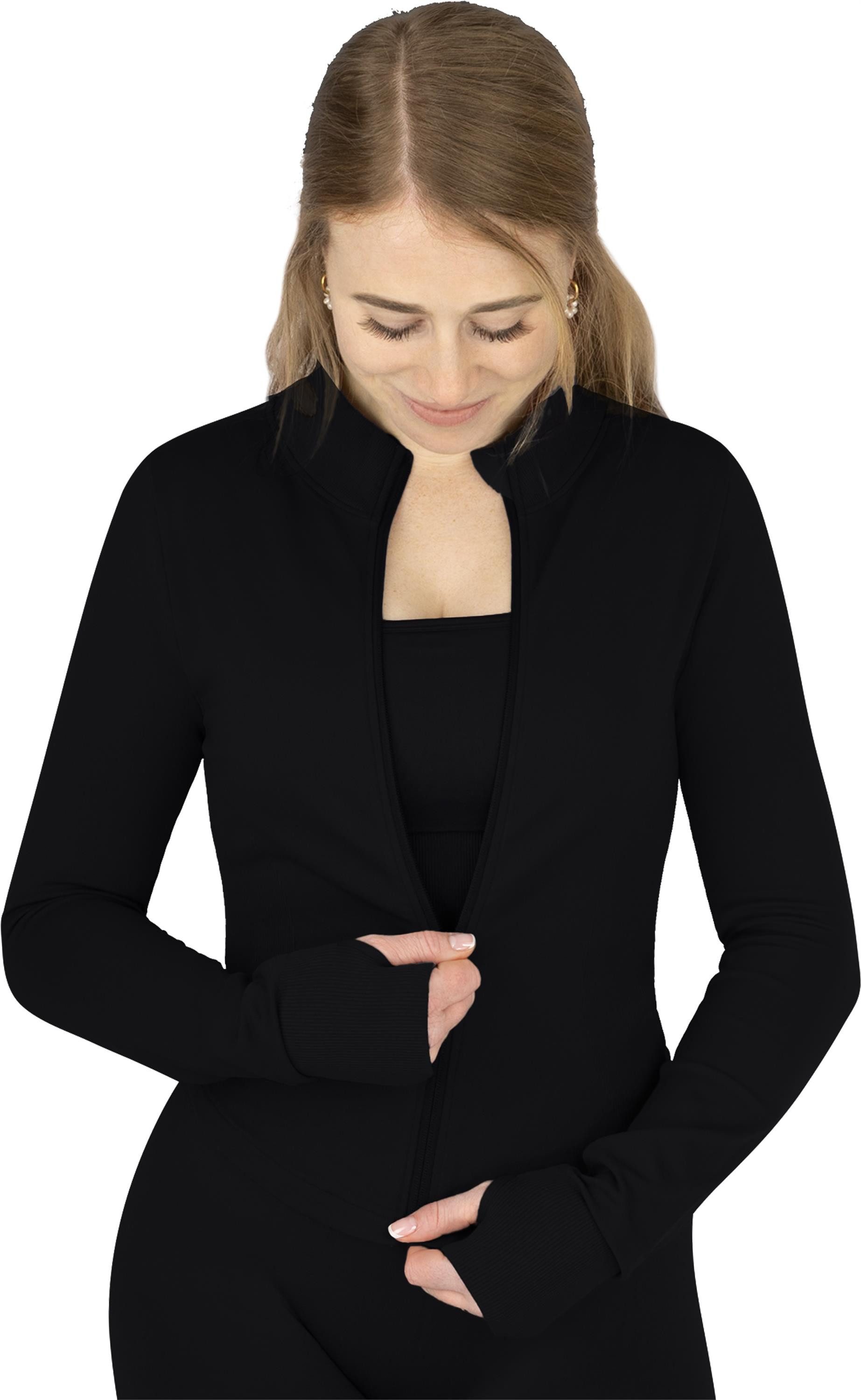 Circle Five Sportanzug, Sportjacke, Sport-BH mit Cups und blickdichte Leggings im Set.