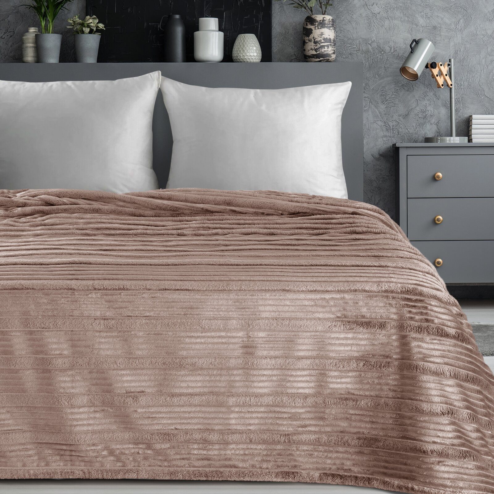 Wohndecke NINA, Eurofirany, Kuscheldecke mit Streifen-Steppung Gestreifte D günstig online kaufen